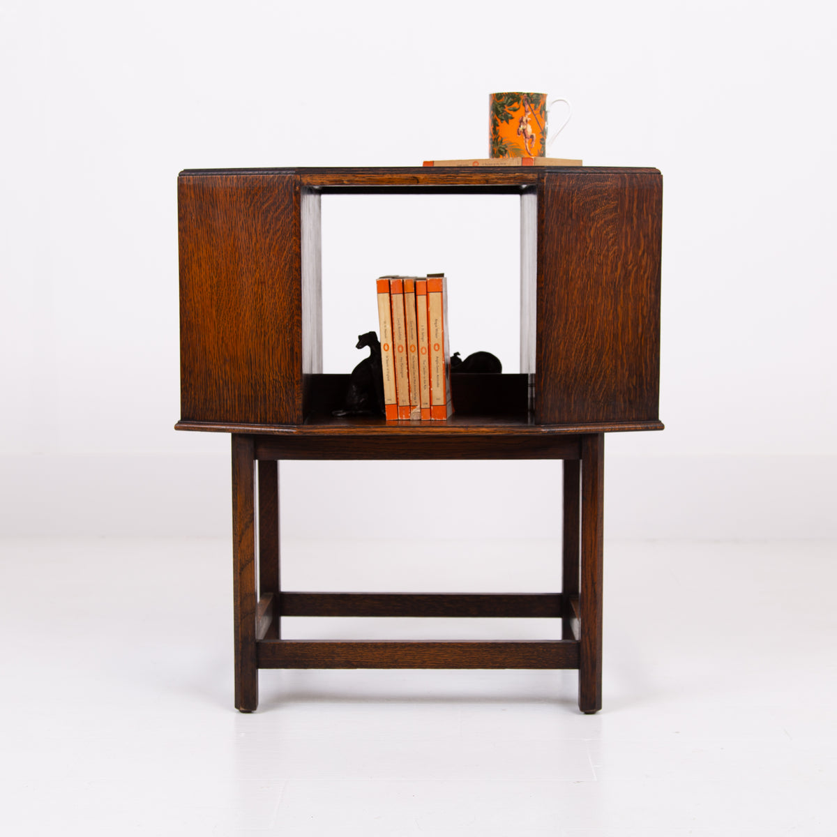 Art Deco Modernist Oak Side Table Bookcase 1930
