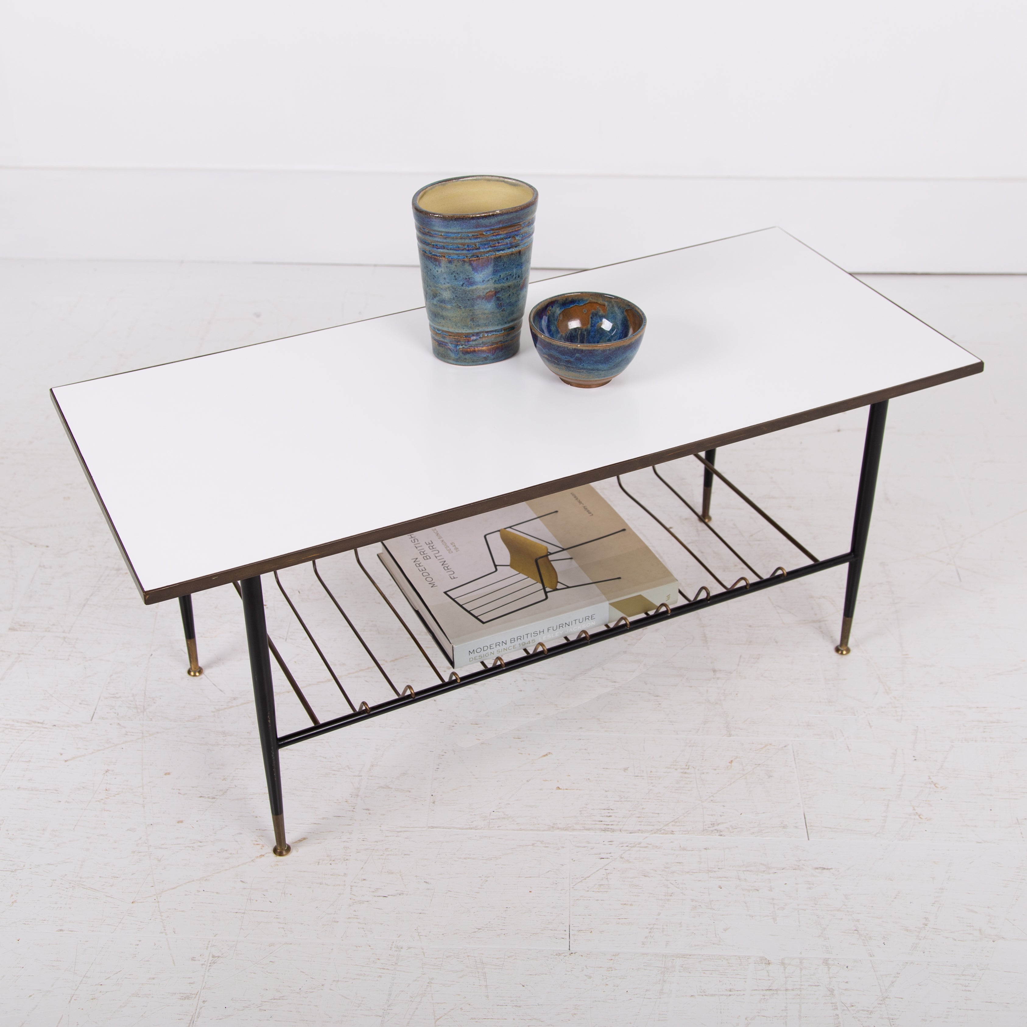 Mid Century Brass Coffee Table by JWC Payne For Heals No3