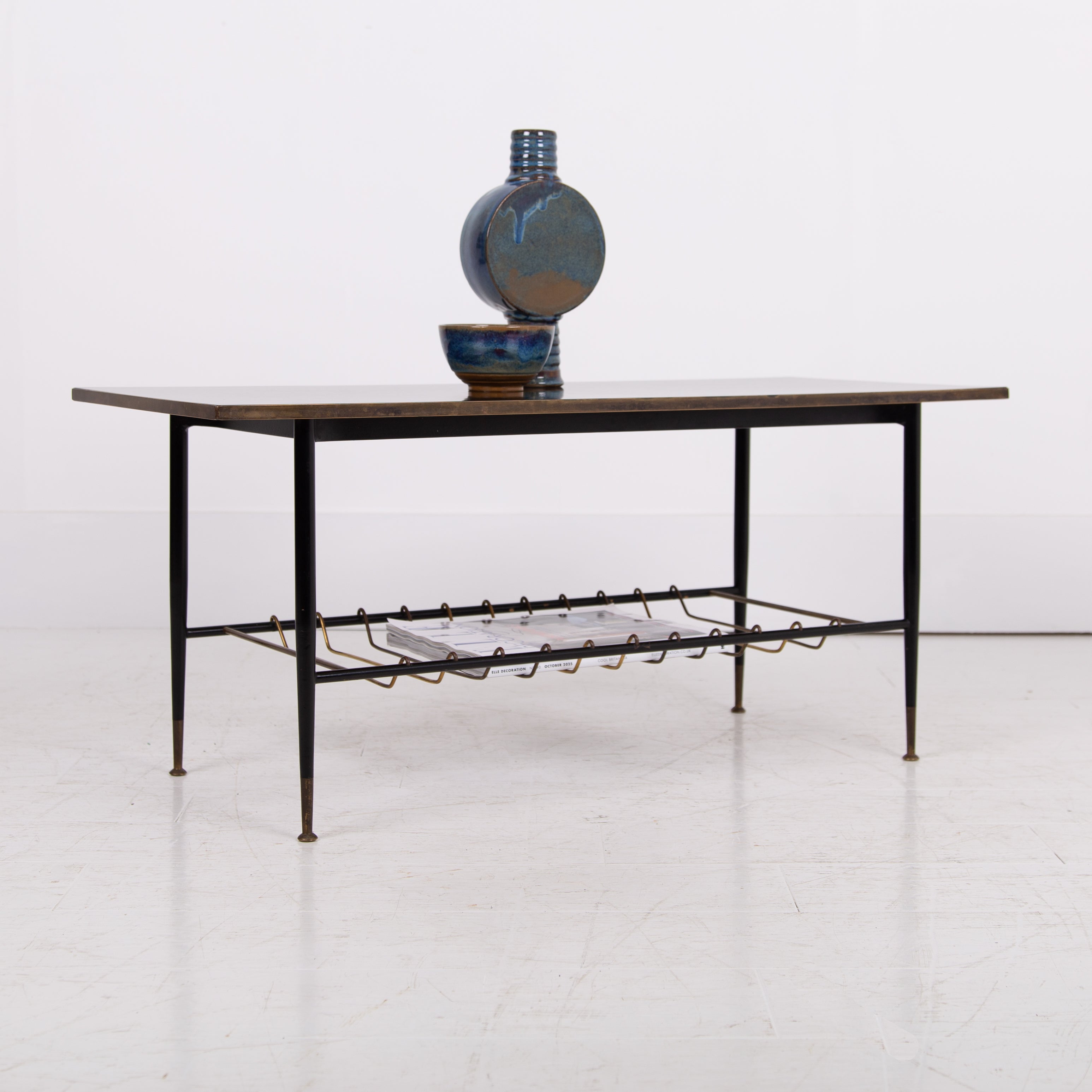 Mid Century Brass Coffee Table by JWC Payne For Heals No4