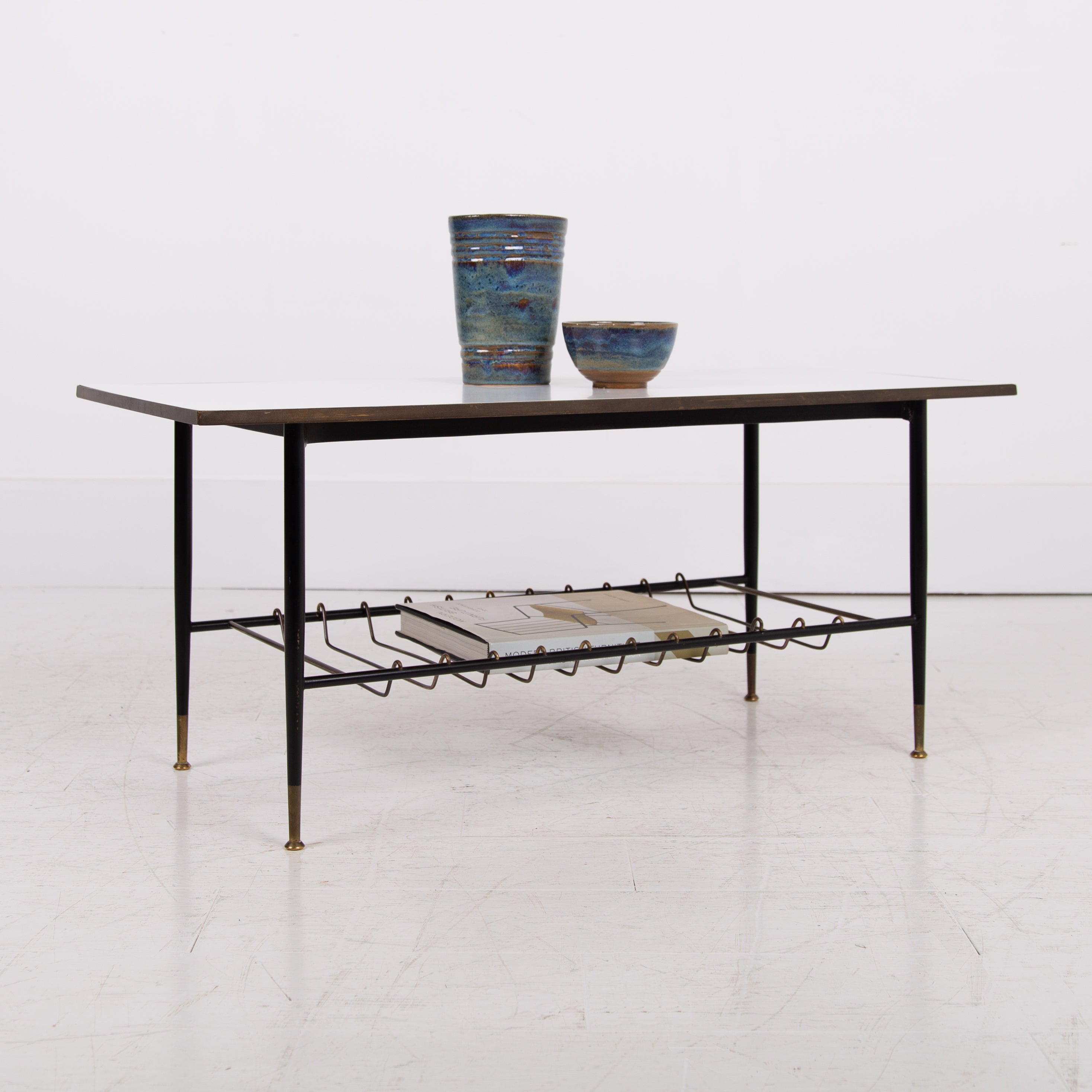 Mid Century Brass Coffee Table by JWC Payne For Heals No3