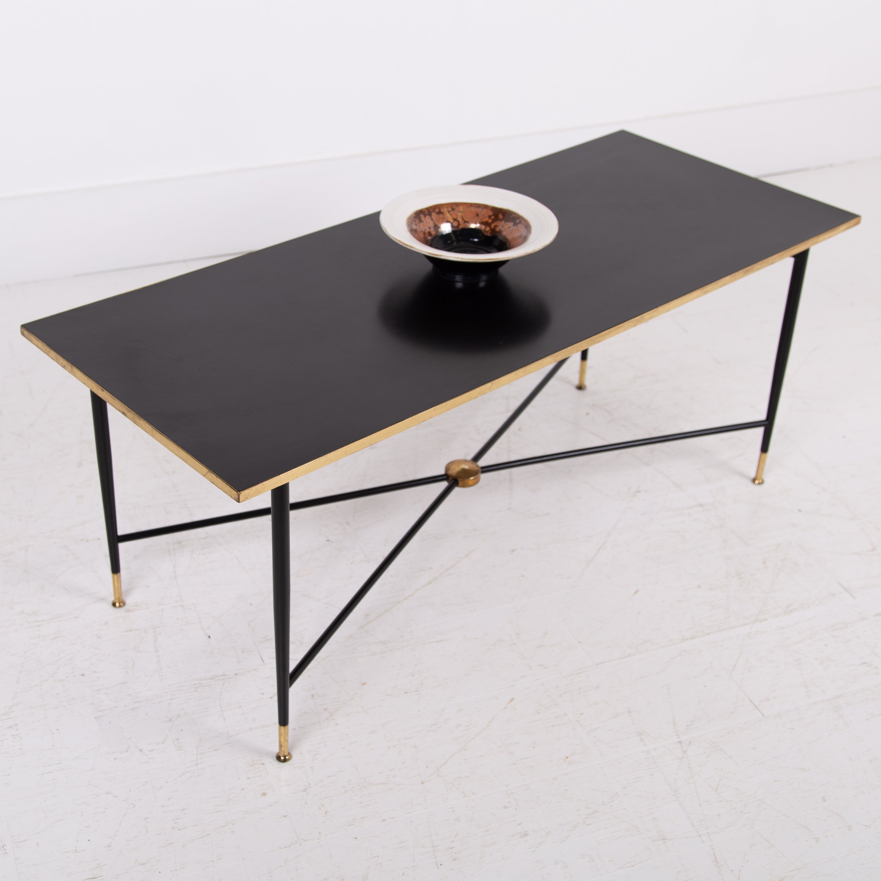 Mid Century Brass Coffee Table by JWC Payne For Heals