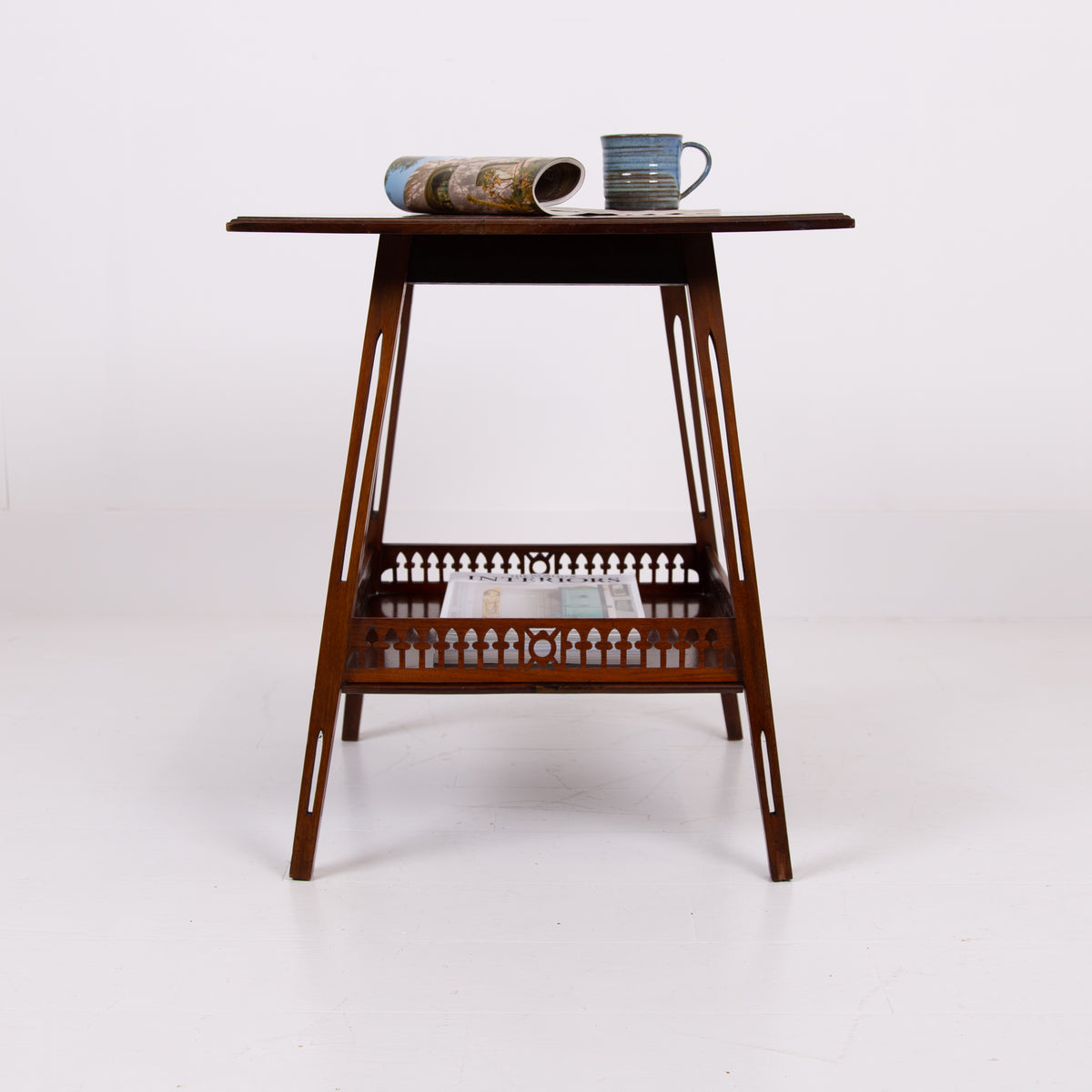 Walnut James Shoolbred 2 Tier Side Table 1890