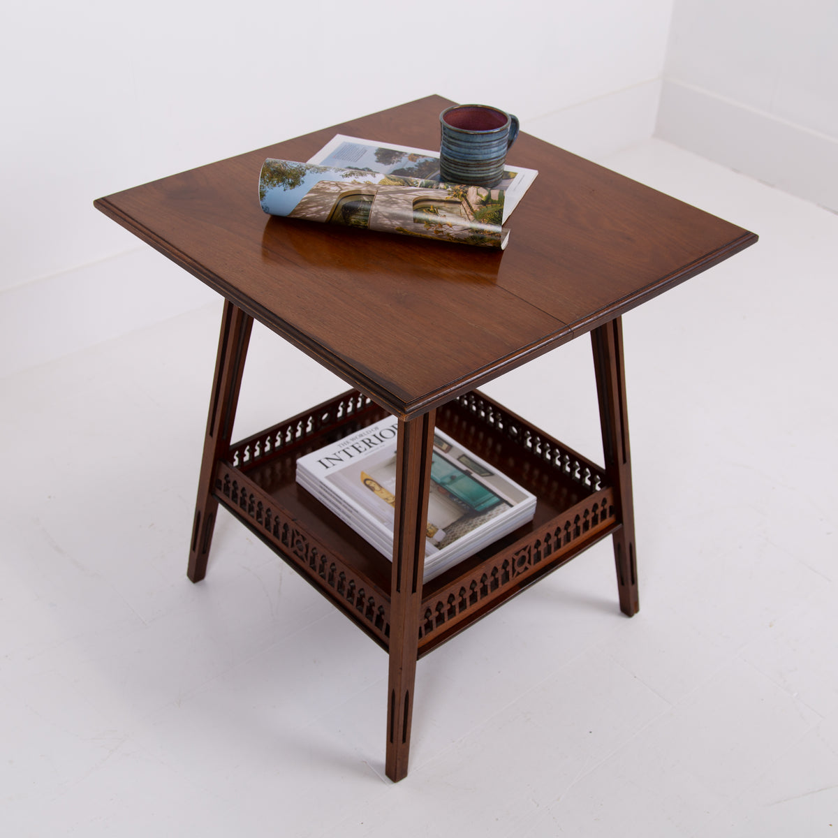 Walnut James Shoolbred 2 Tier Side Table 1890