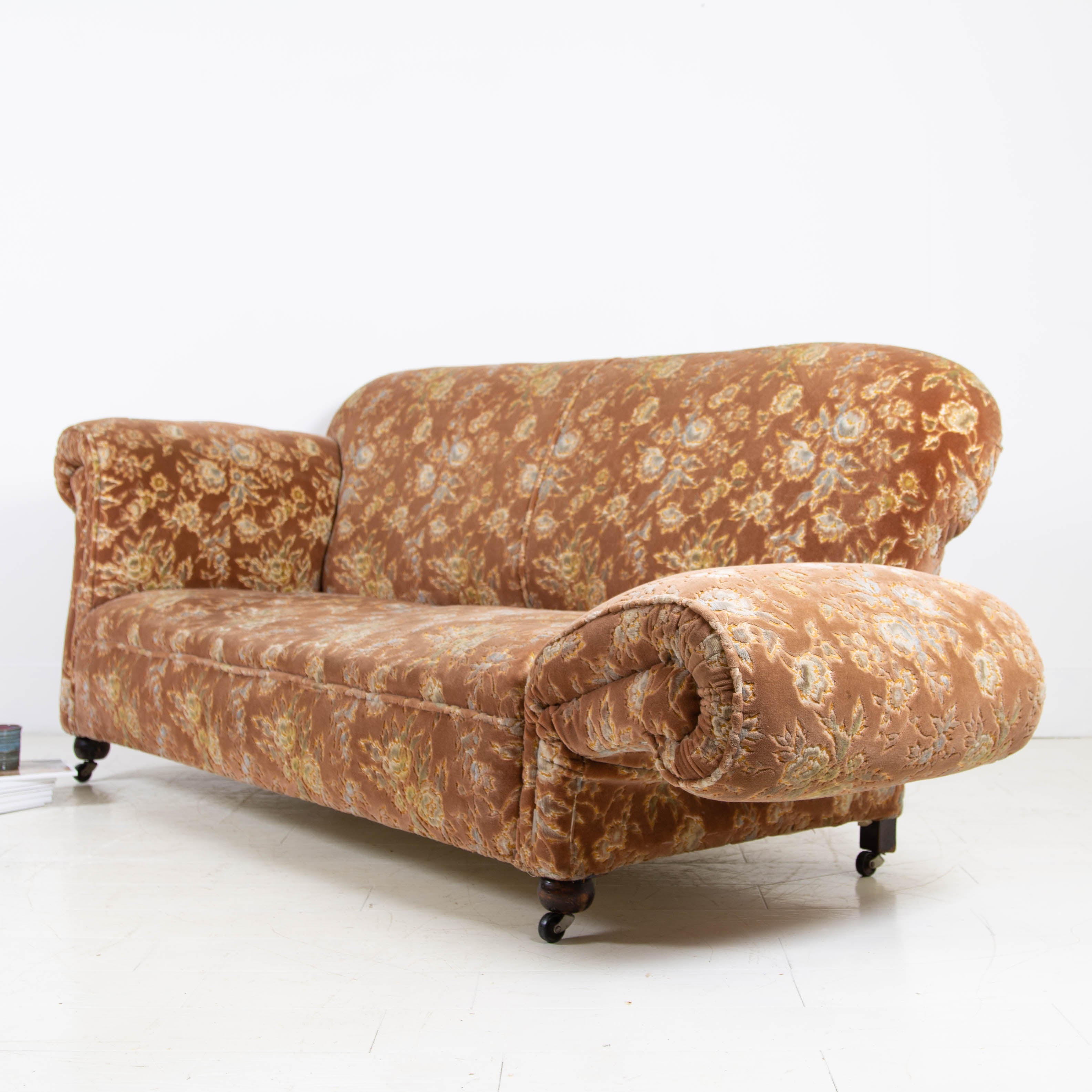 Good Looking Late 1920s 3 Seater Drop End Sofa For Reupholstery