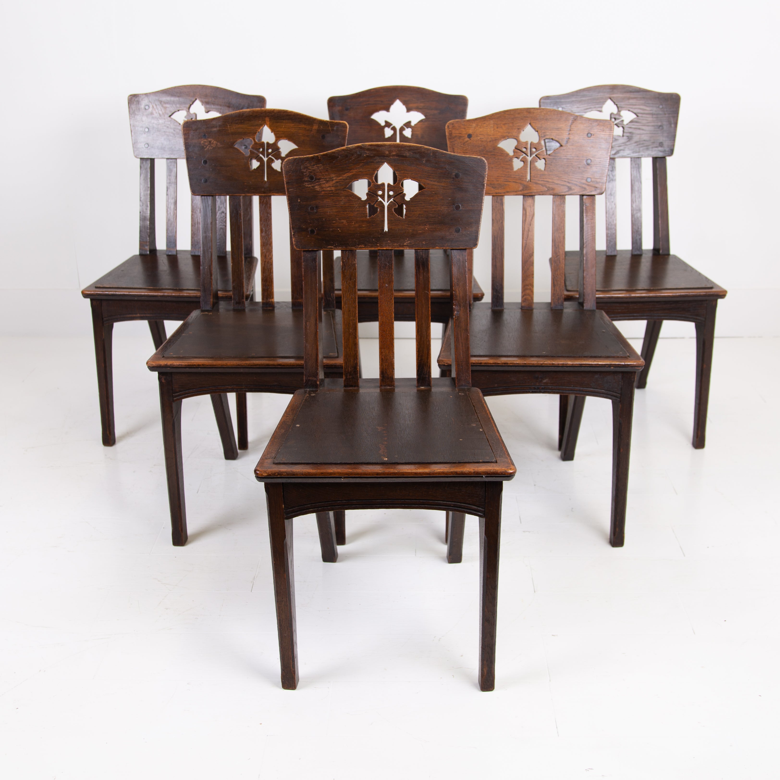 Set of 6 French Art Nouveau Dining Chairs by Leon Jallot C1905