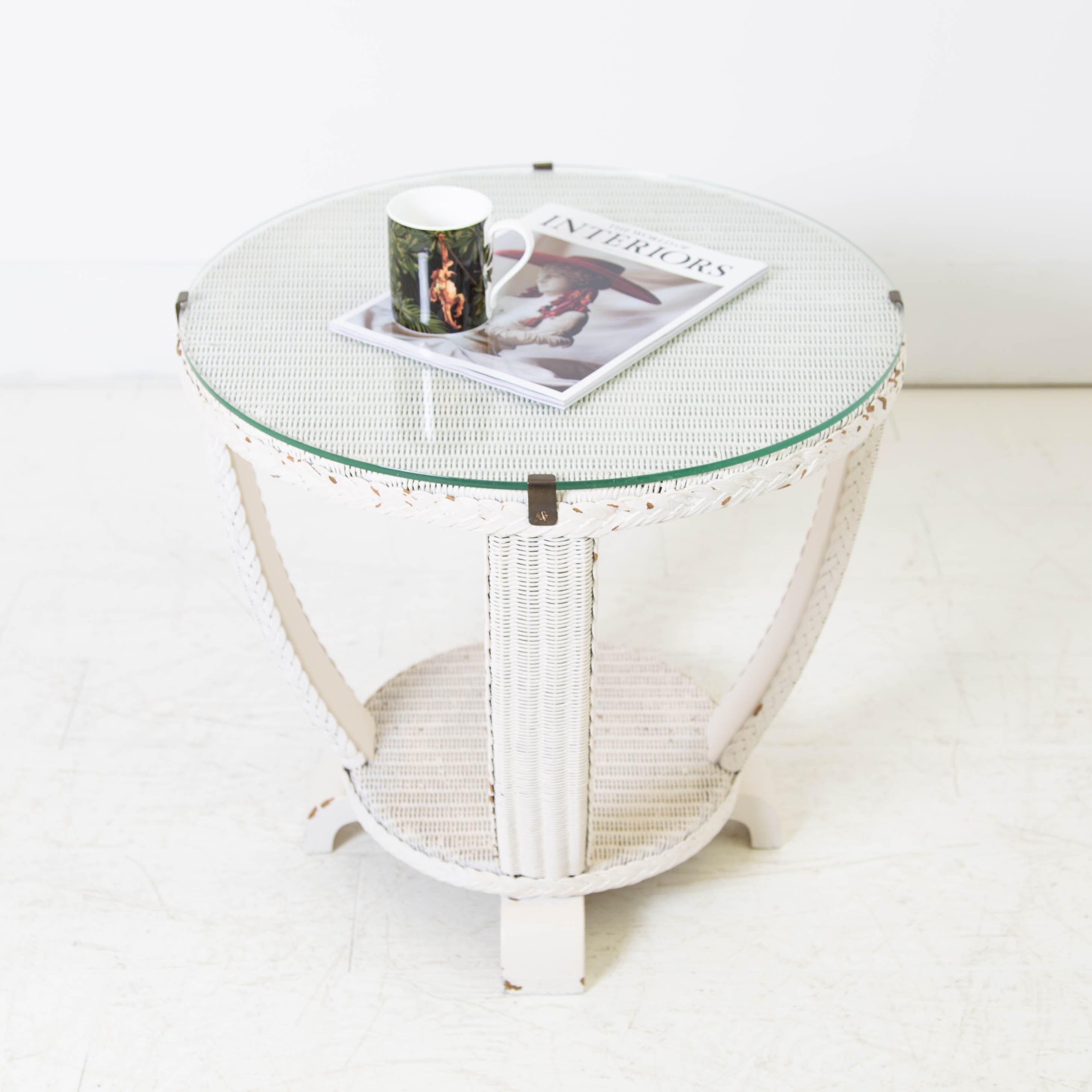 Very Attractive 1930s Deco Lloyd Loom Side Table