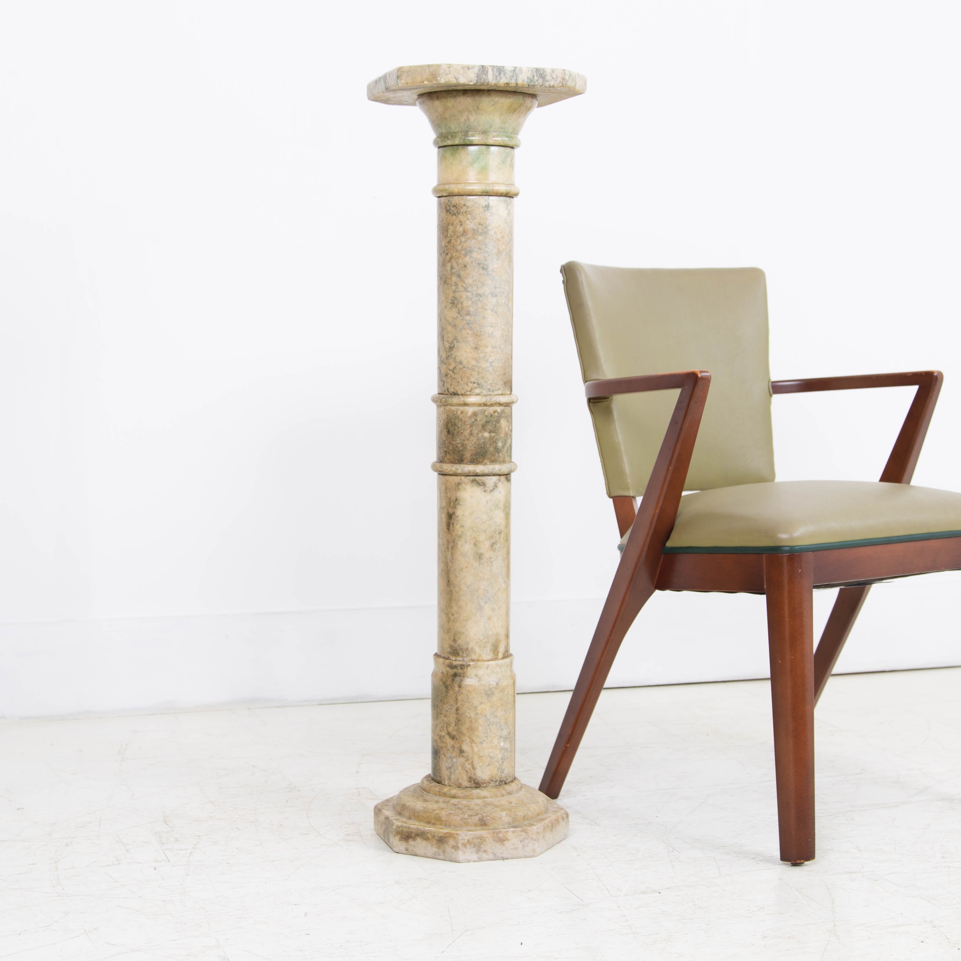 Italian Mid Century Marble Pillar Stand