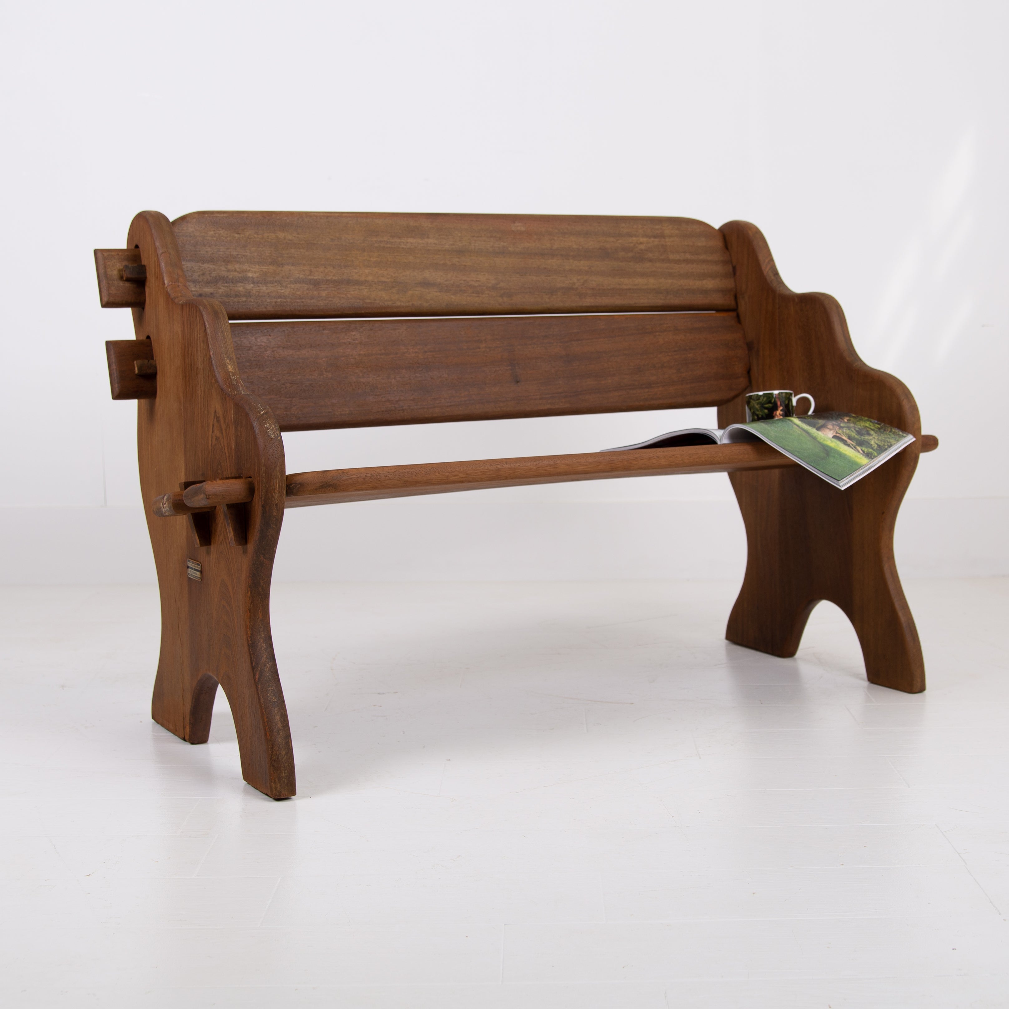 Mid Century Teak Garden Bench Seat by Branson