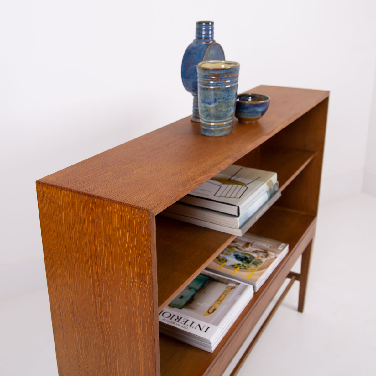 Cotswold School Long Oak Bookcase C1950