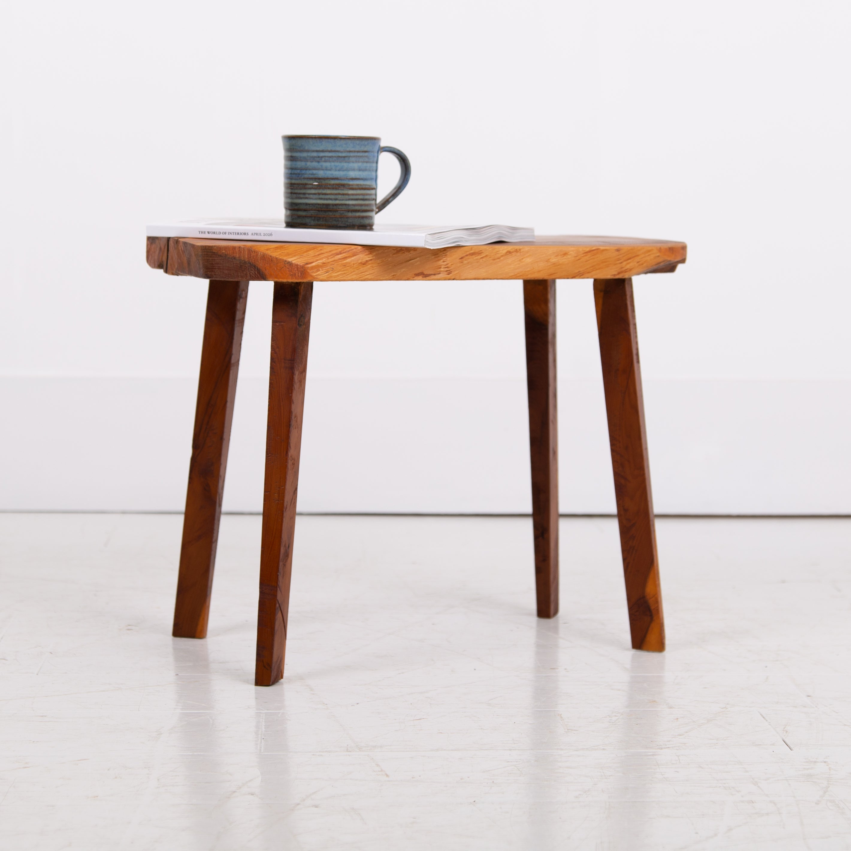 Vintage Yew Live Edge Side Table
