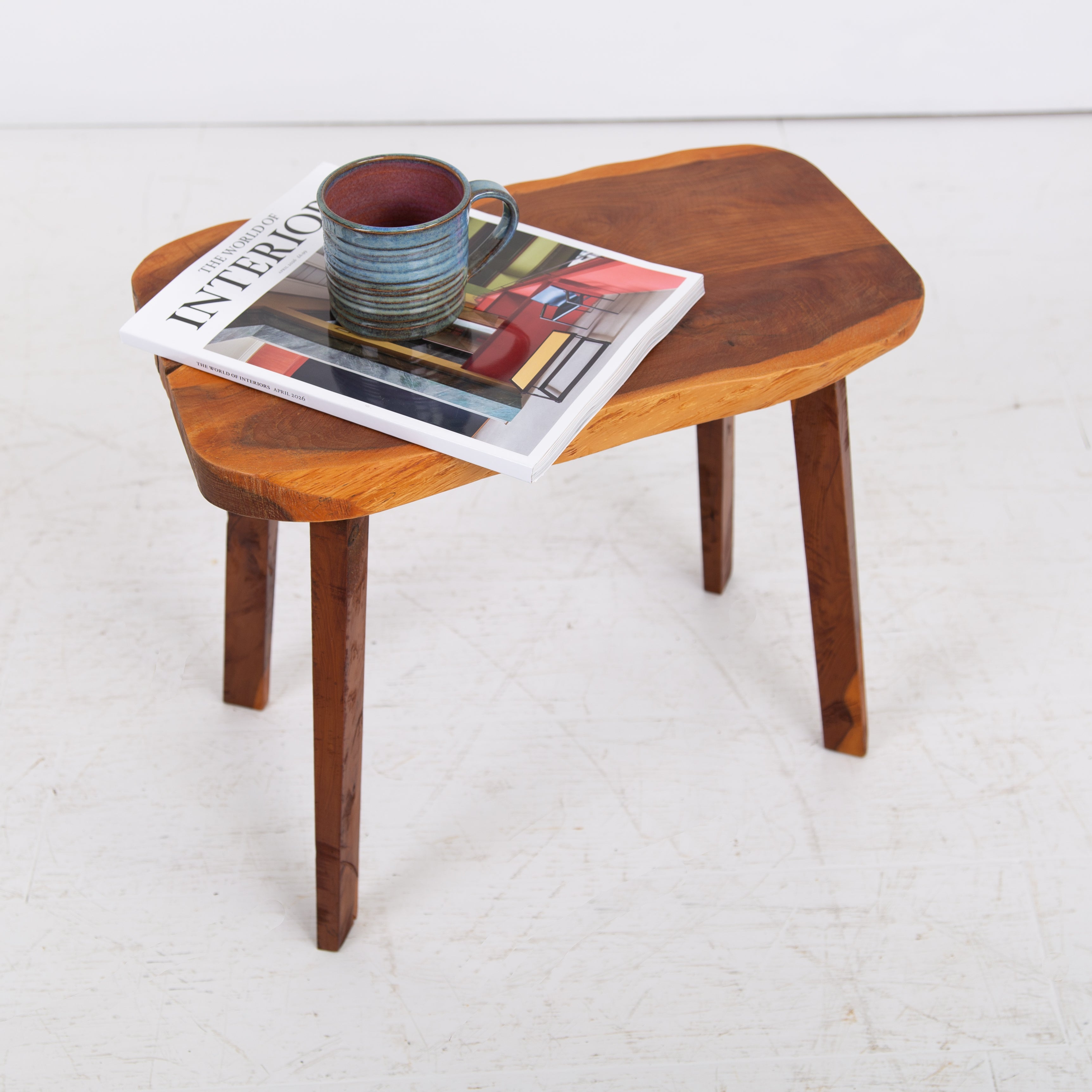 Vintage Yew Live Edge Side Table