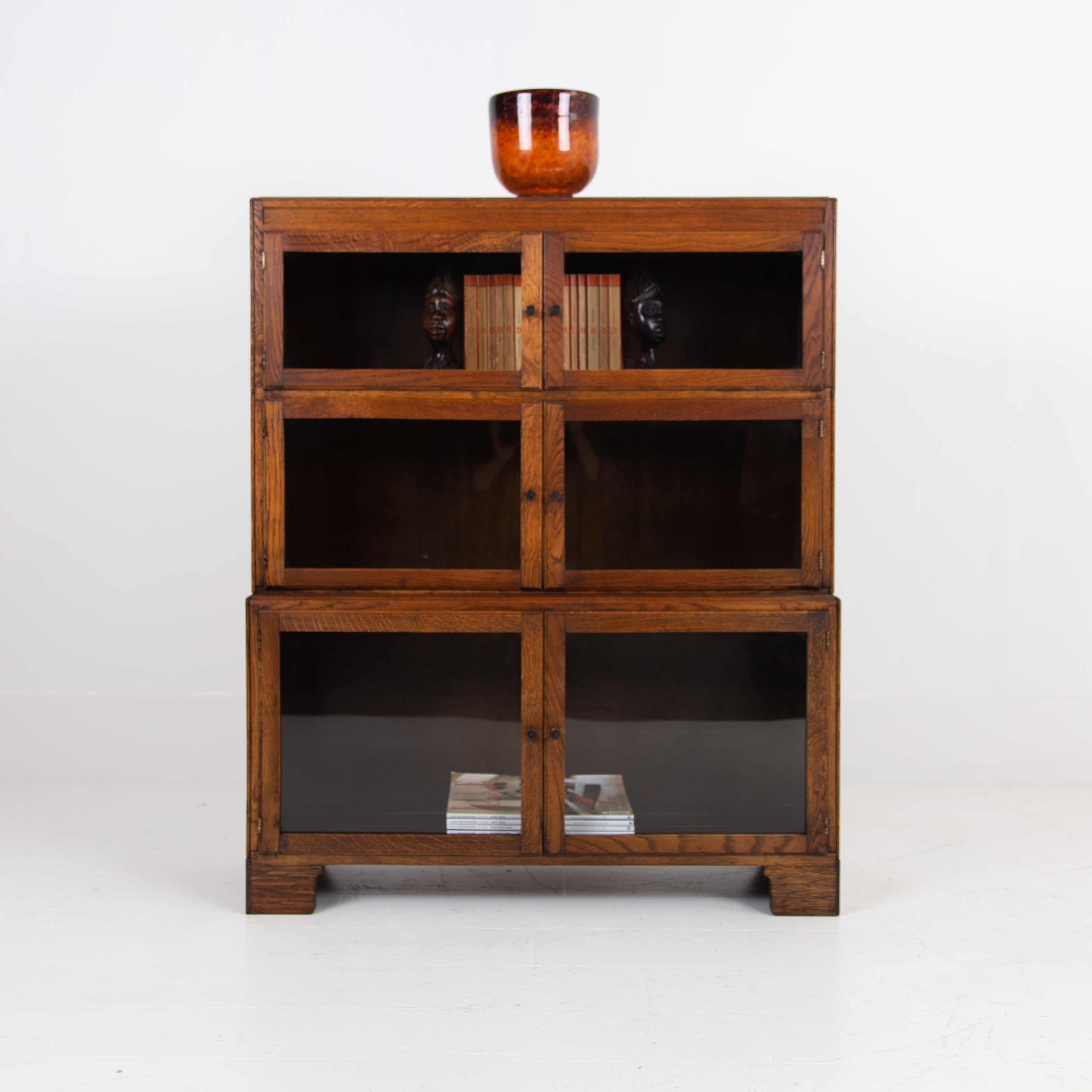Glazed Oak Library Bookcase By Minty Of Oxford C1920
