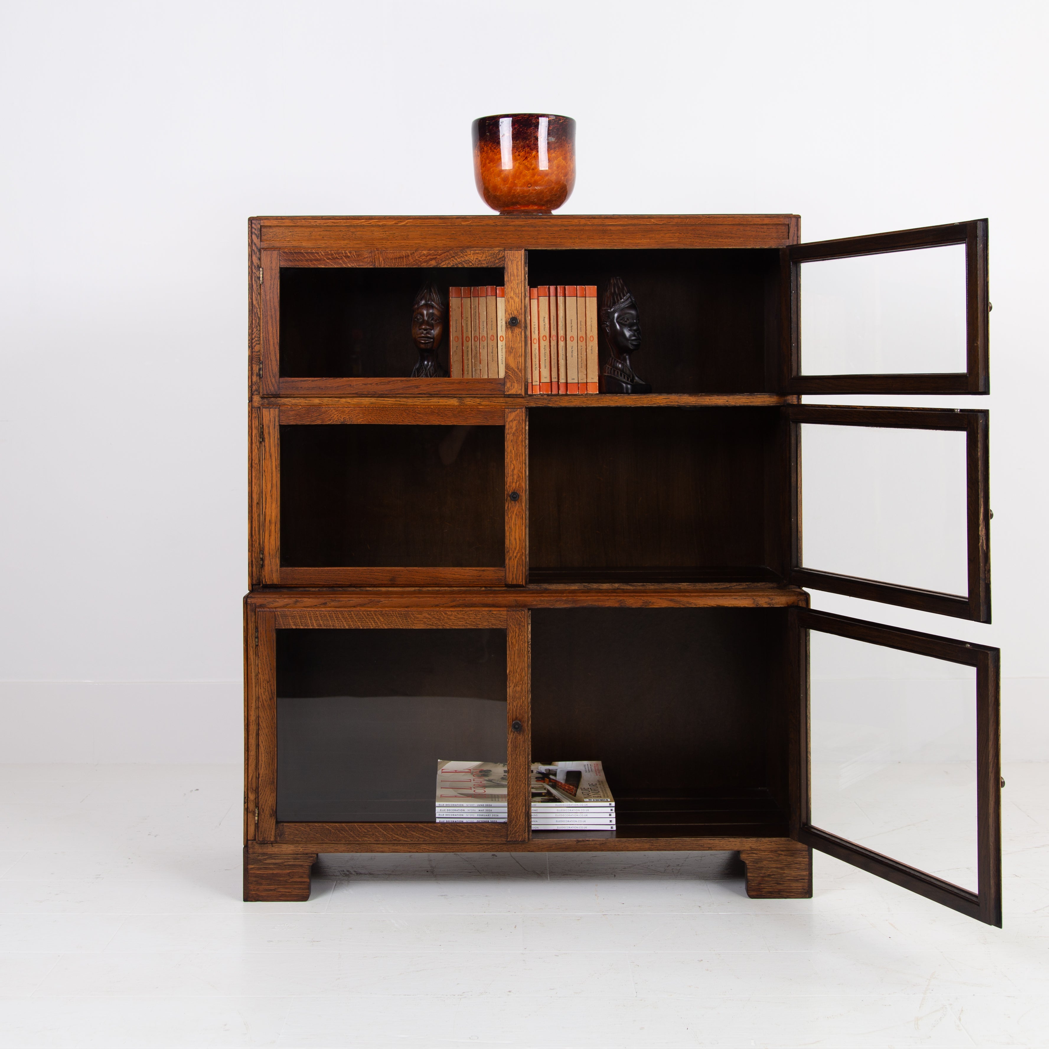 Glazed Oak Library Bookcase By Minty Of Oxford C1920