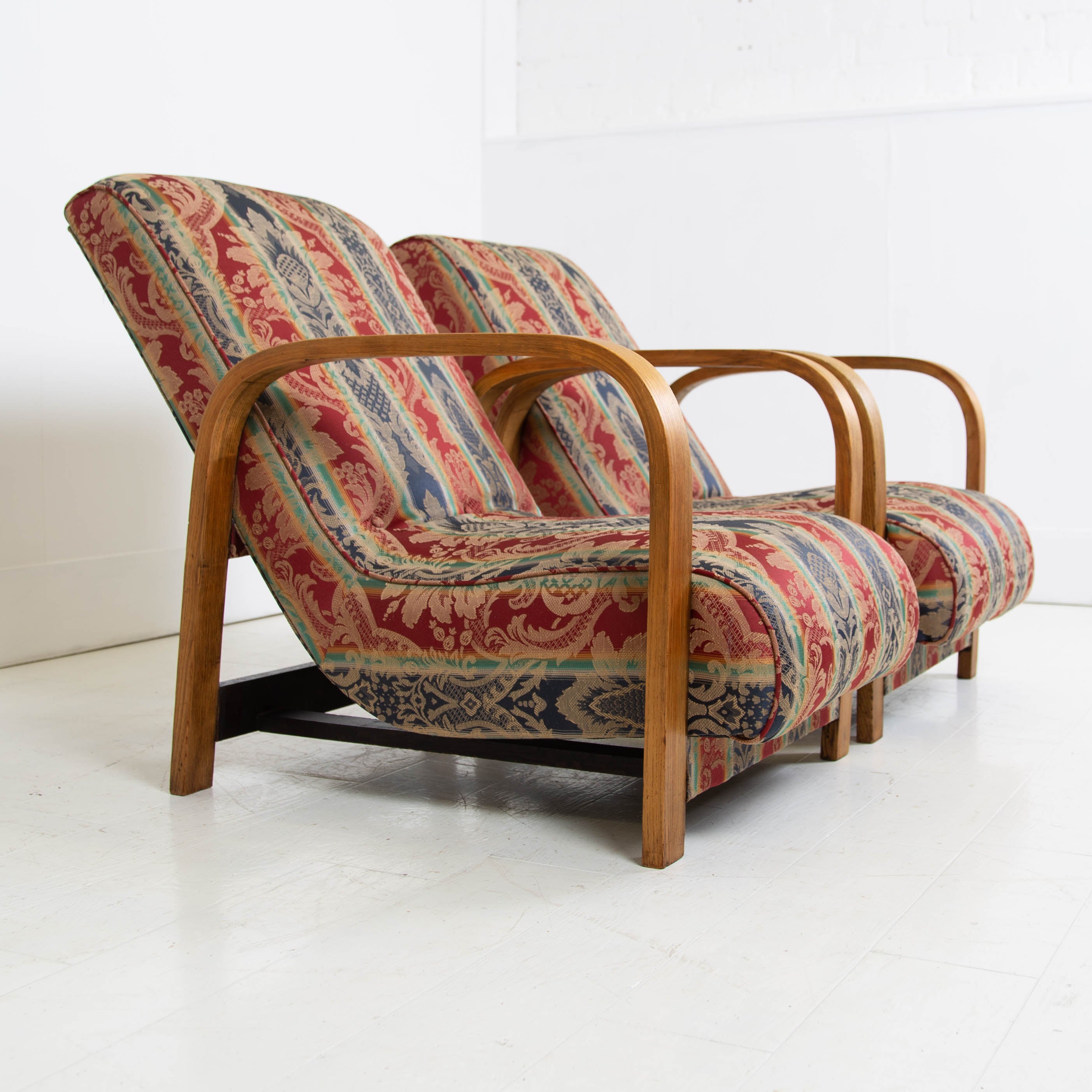 1930s Modernist Art Deco Oak Bentwood Armchairs We have 2