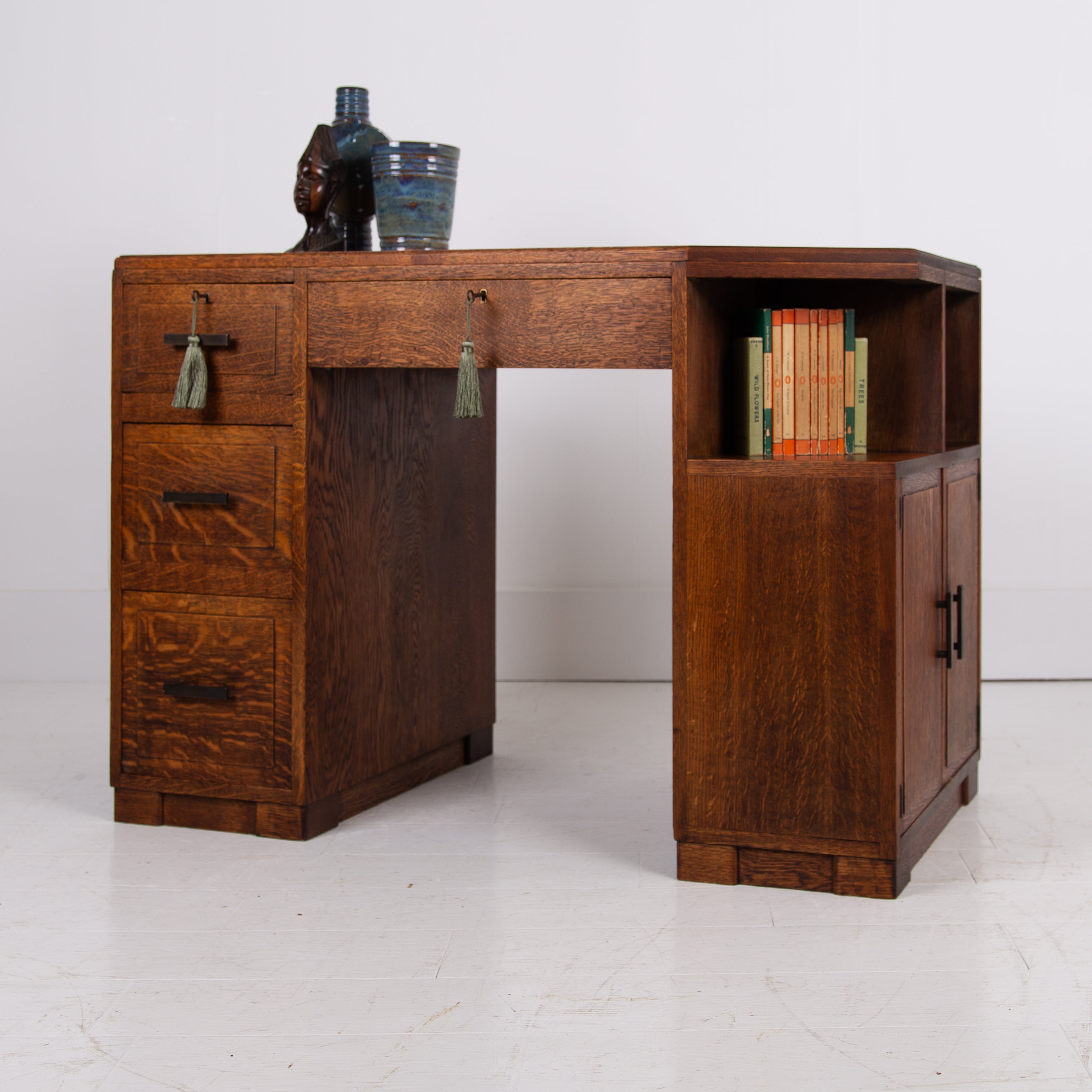 Superb 1930s Oak Deco Modernist Desk