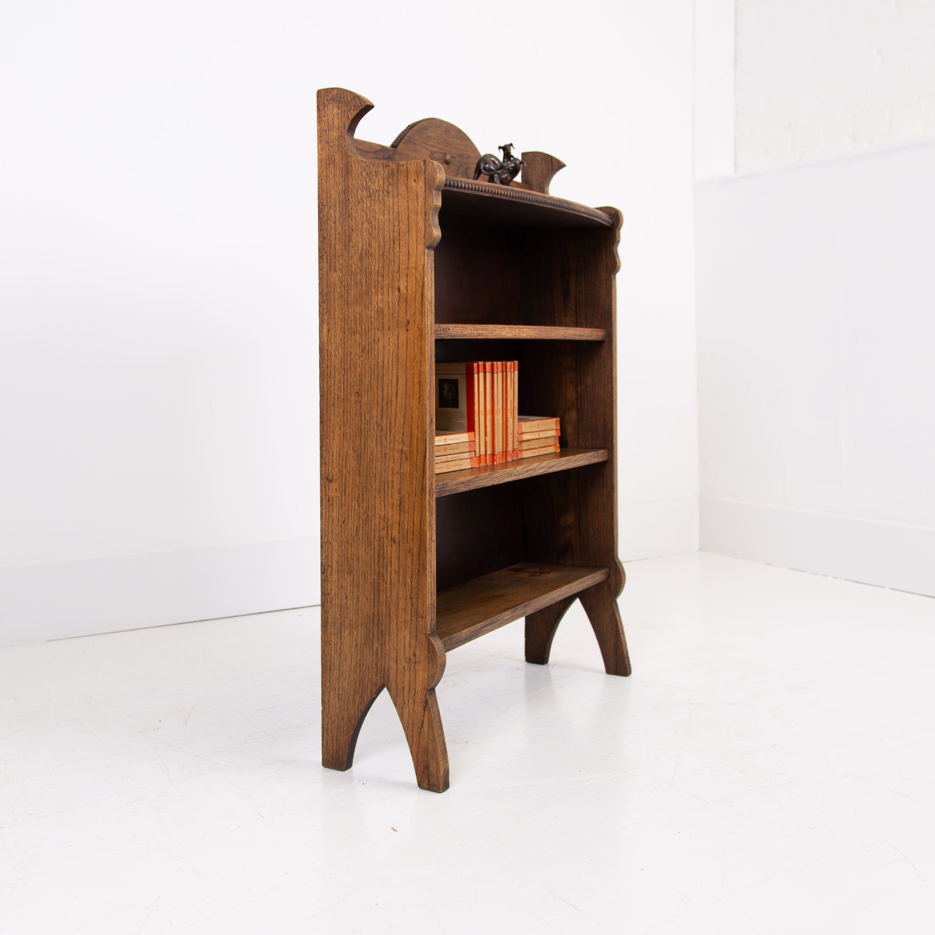 Arts and Crafts Oak Open Bookcase C1910