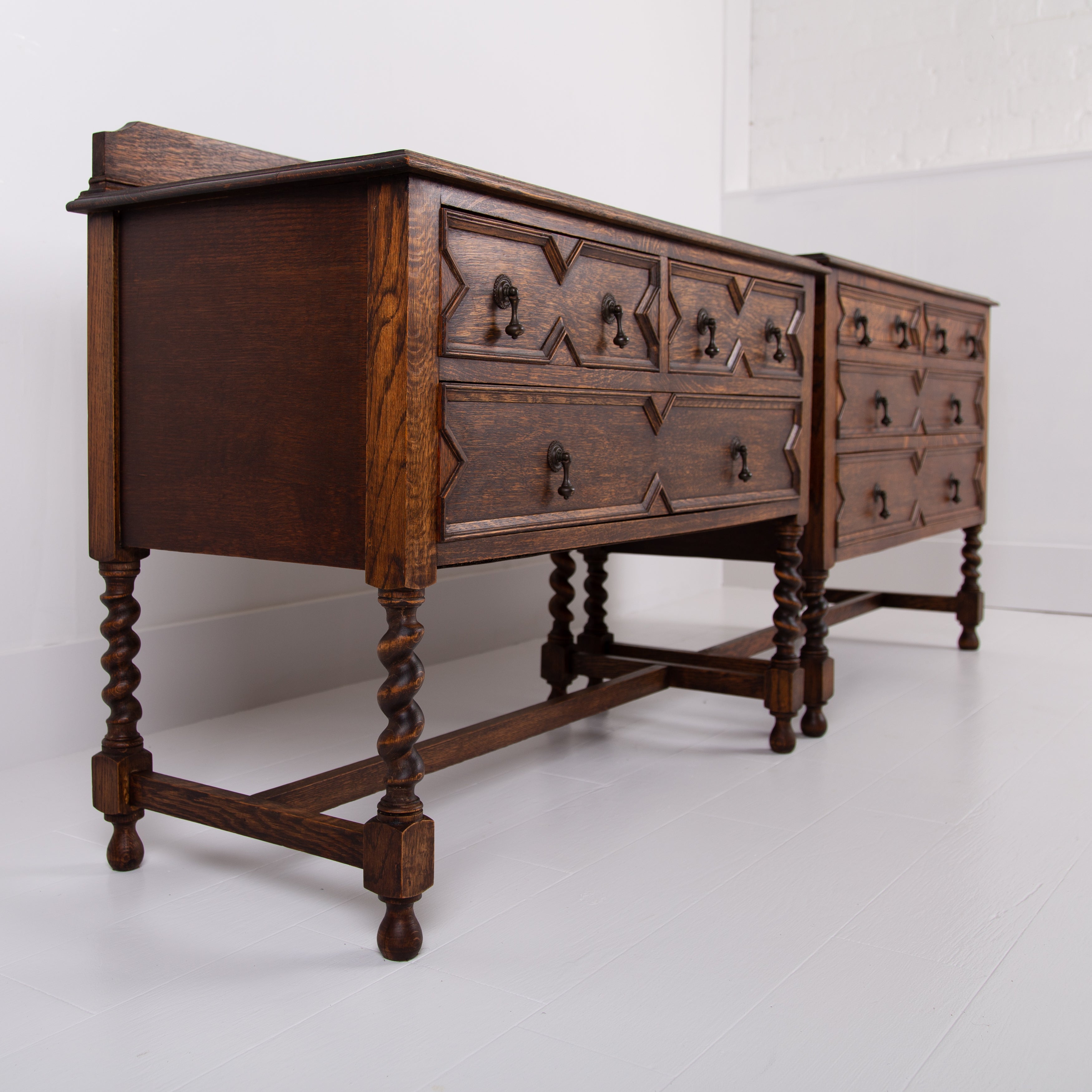 Pair of Decorative Oak Chest Of Drawers C1915