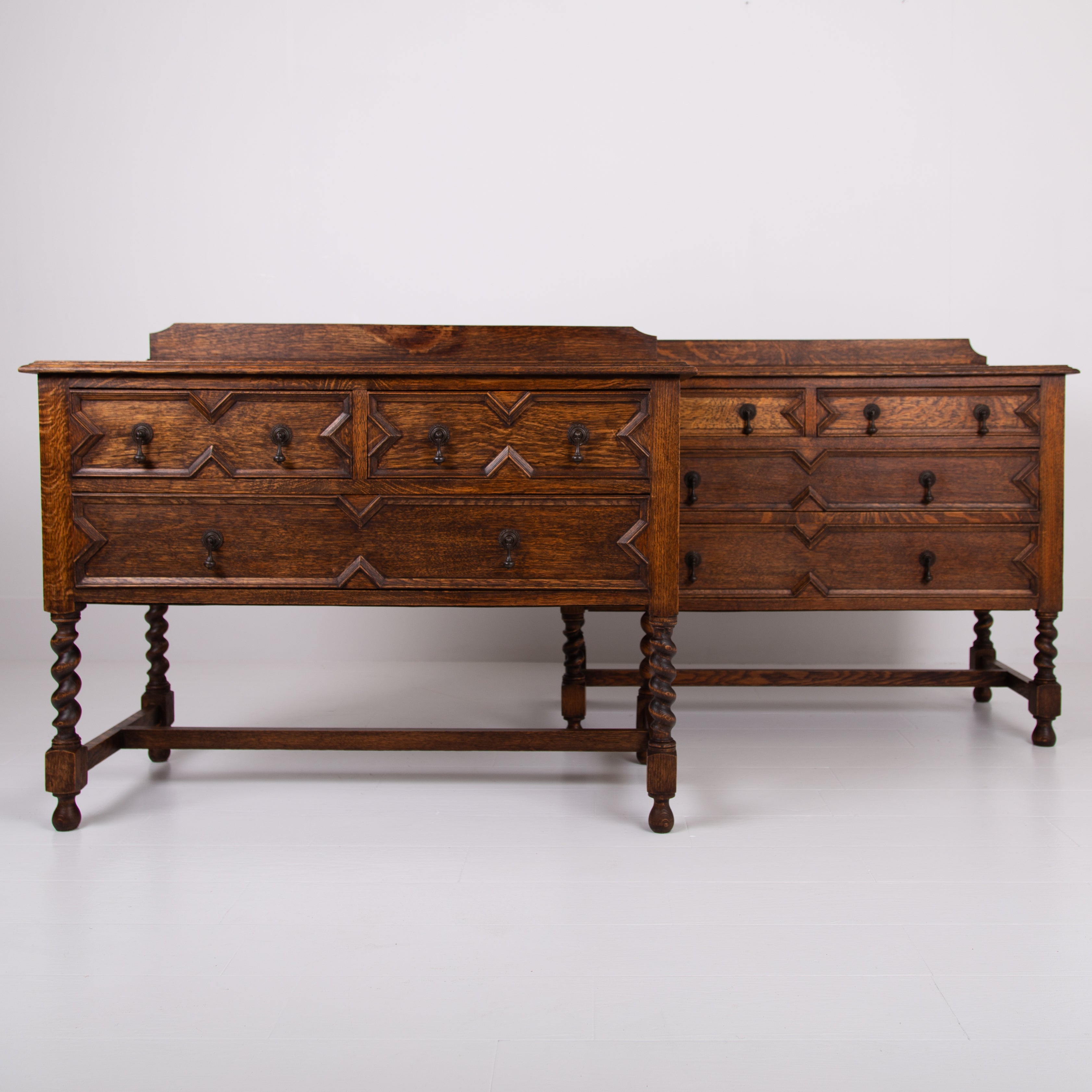 Pair of Decorative Oak Chest Of Drawers C1915