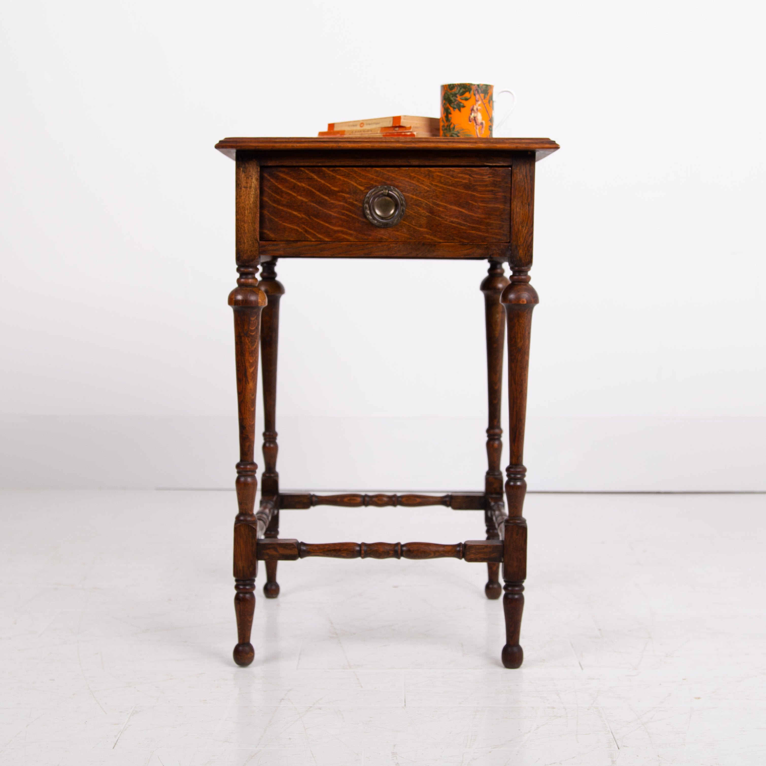 Delightful Oak Side Table with Drawer C1920