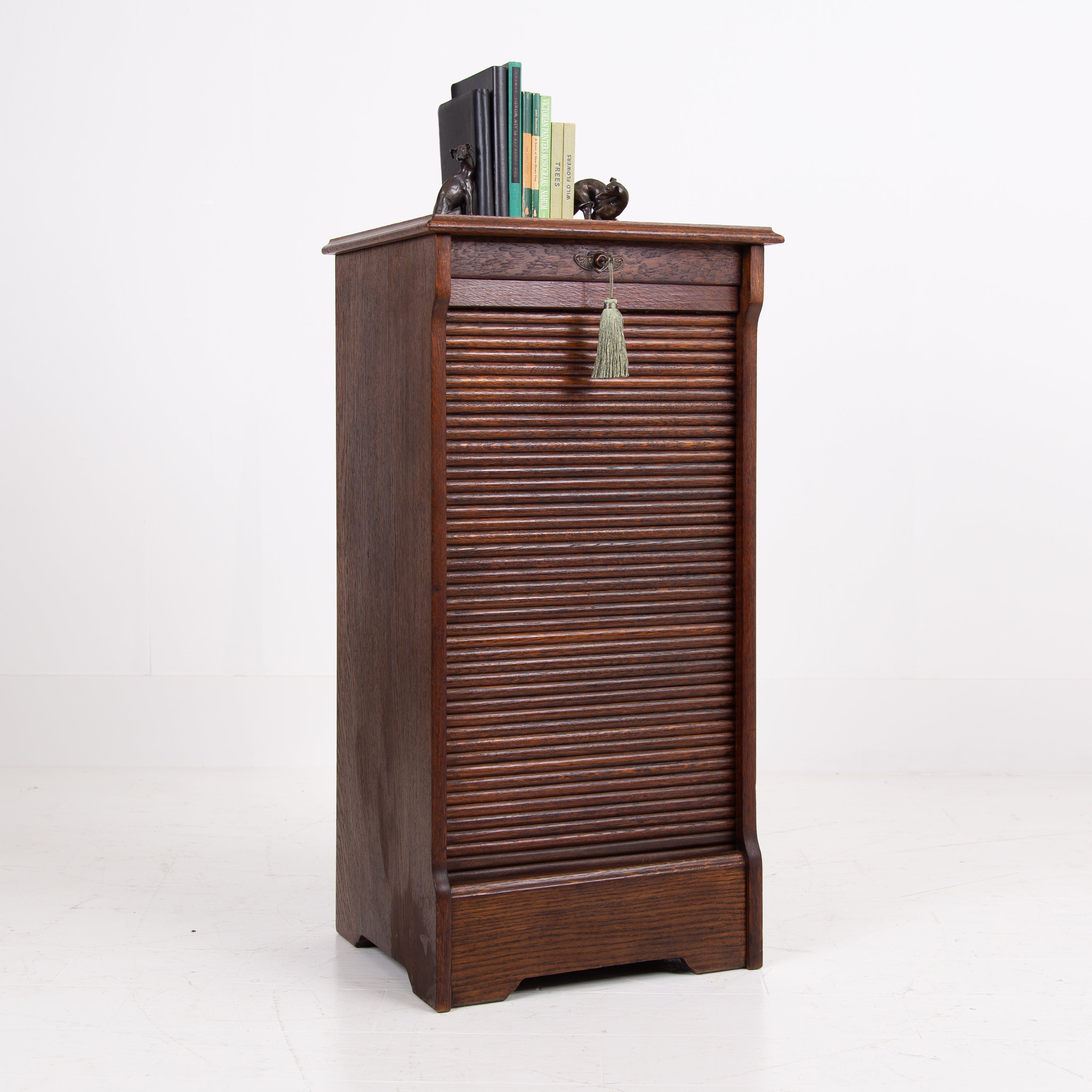 Oak Tambour Door Cabinet English 1915