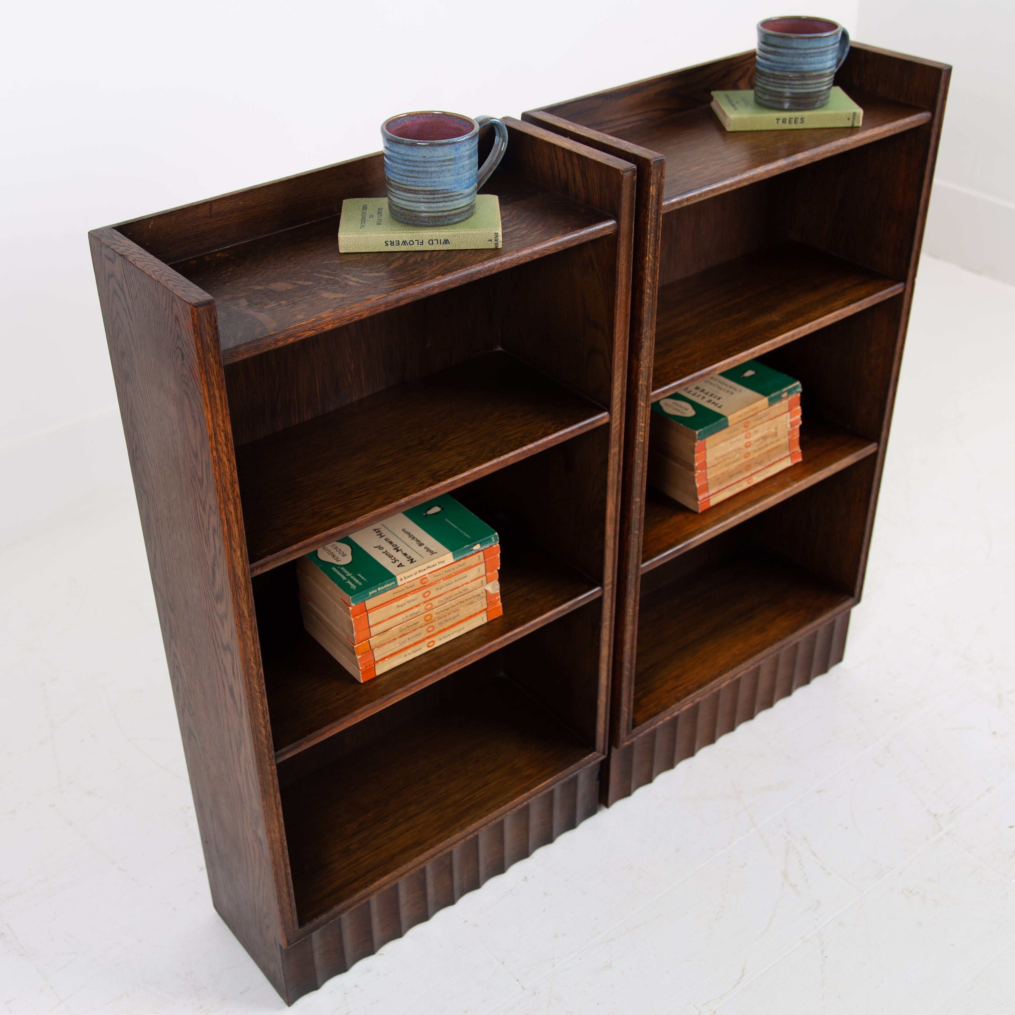 Handsome Pair Of Oak Bookcases C1930
