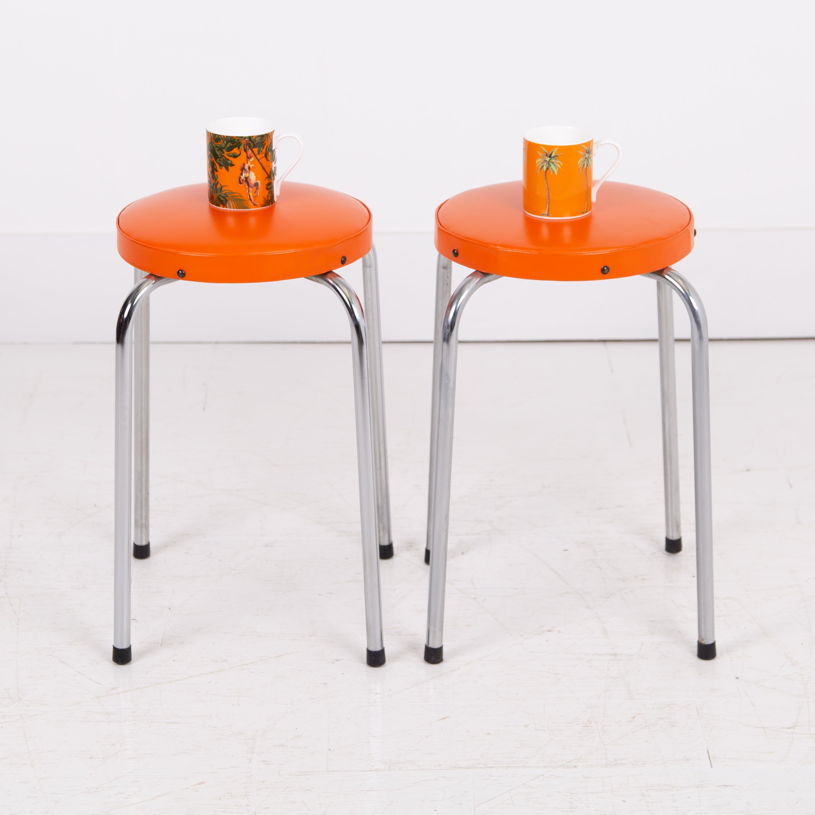 Pair Mid Century Kitchen Stools