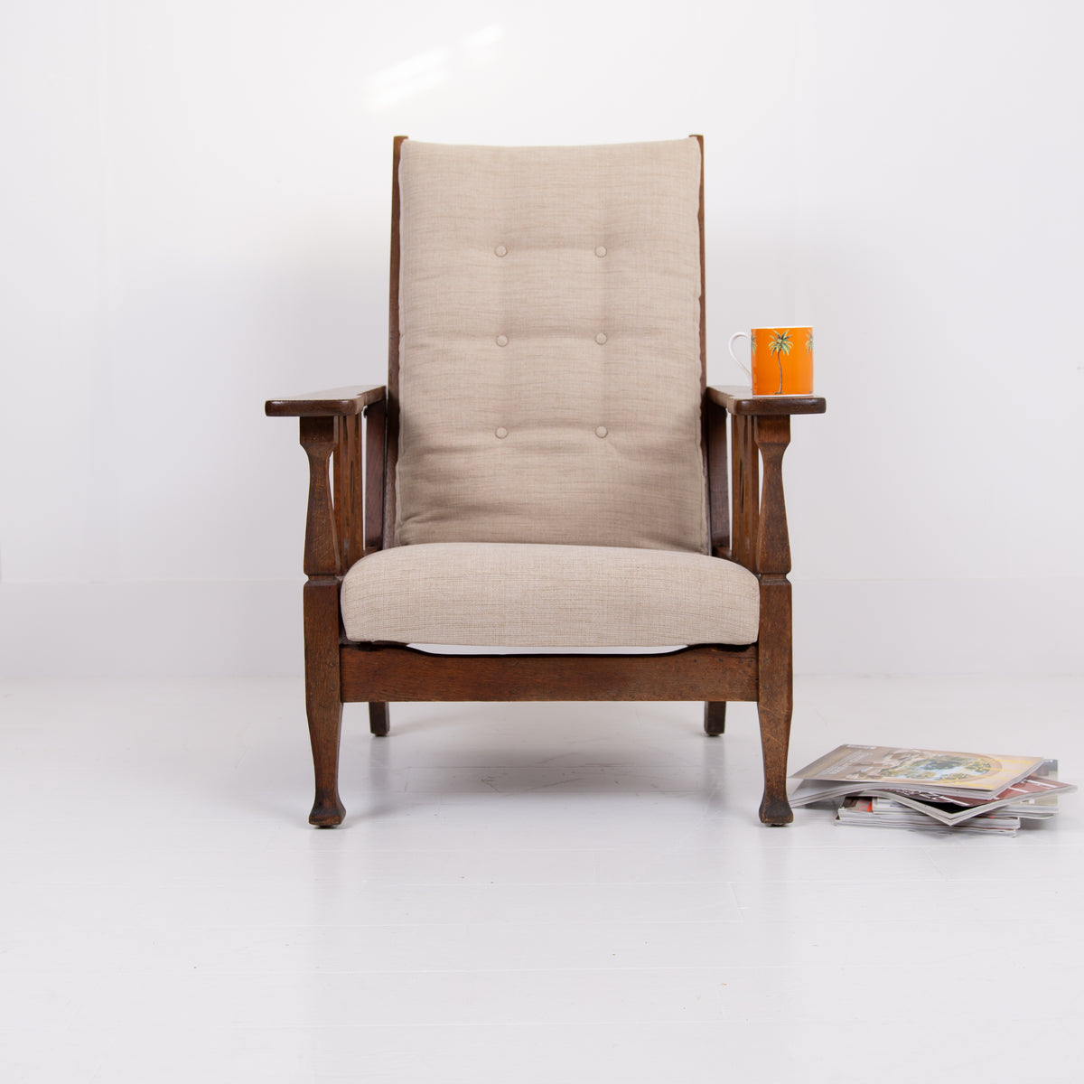 Oak Arts and Crafts Recliner Armchair 1910
