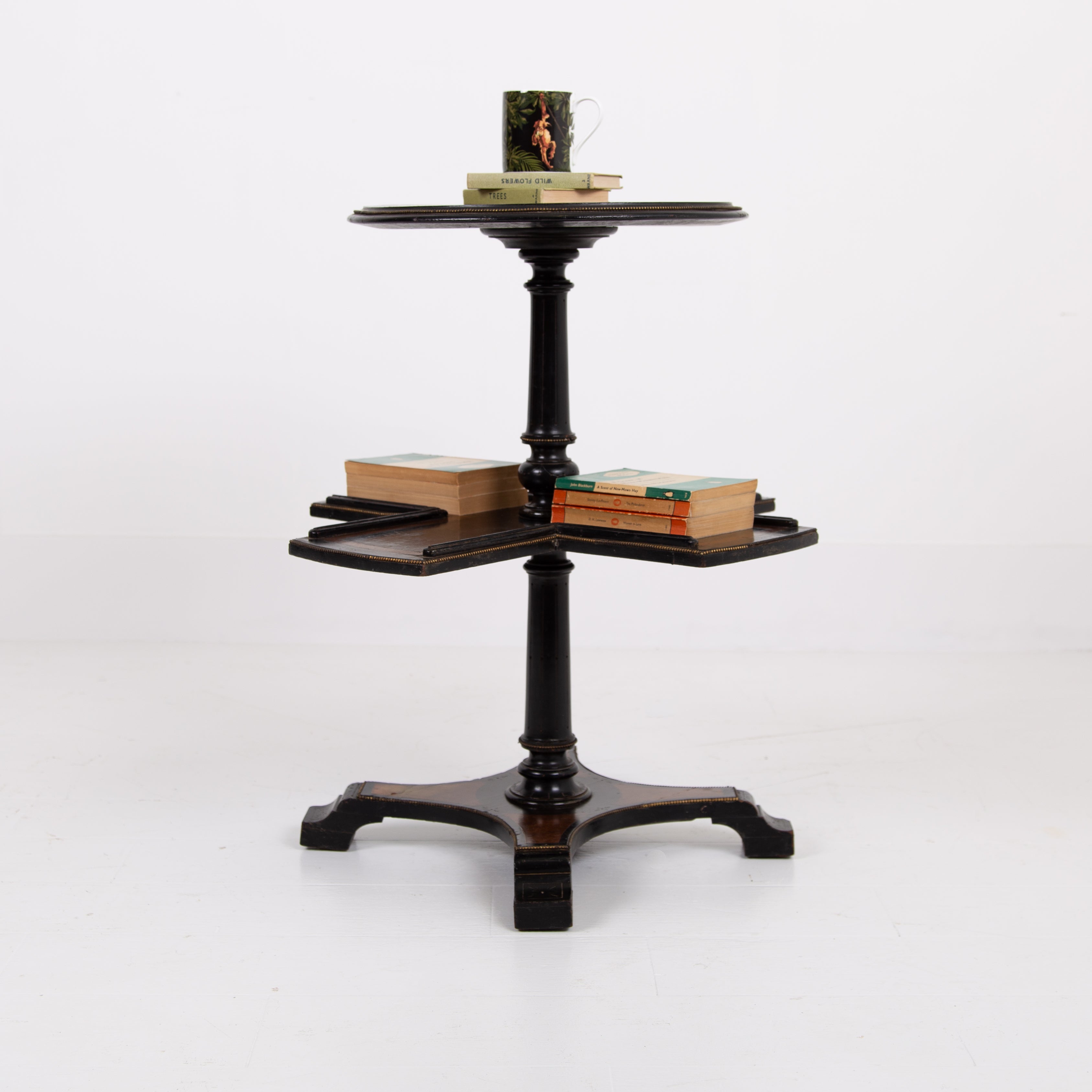 Victorian Antique Ebonised Amboyna Side Table C1870