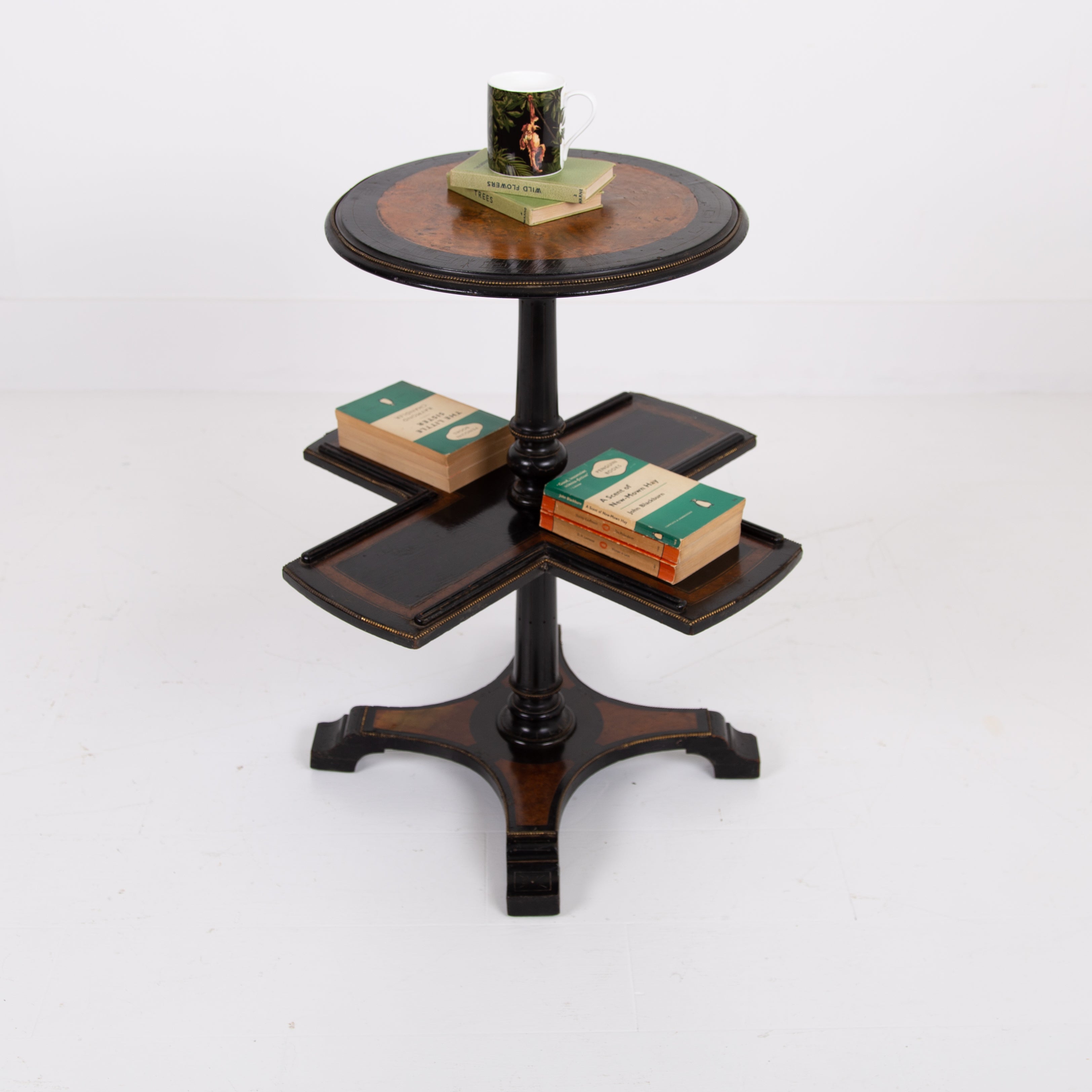 Victorian Antique Ebonised Amboyna Side Table C1870