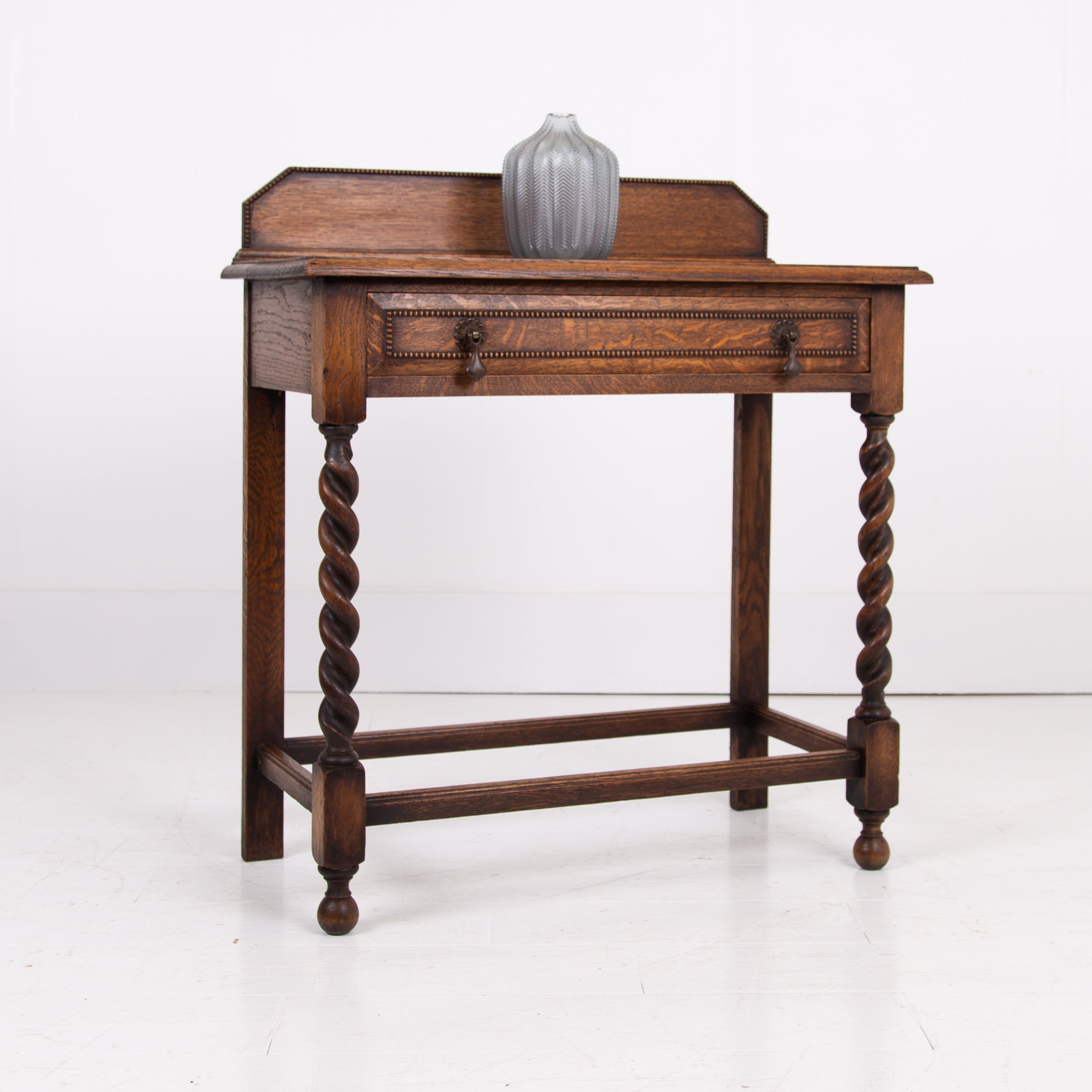 Delightful English Oak Single Drawer Side Table C1920