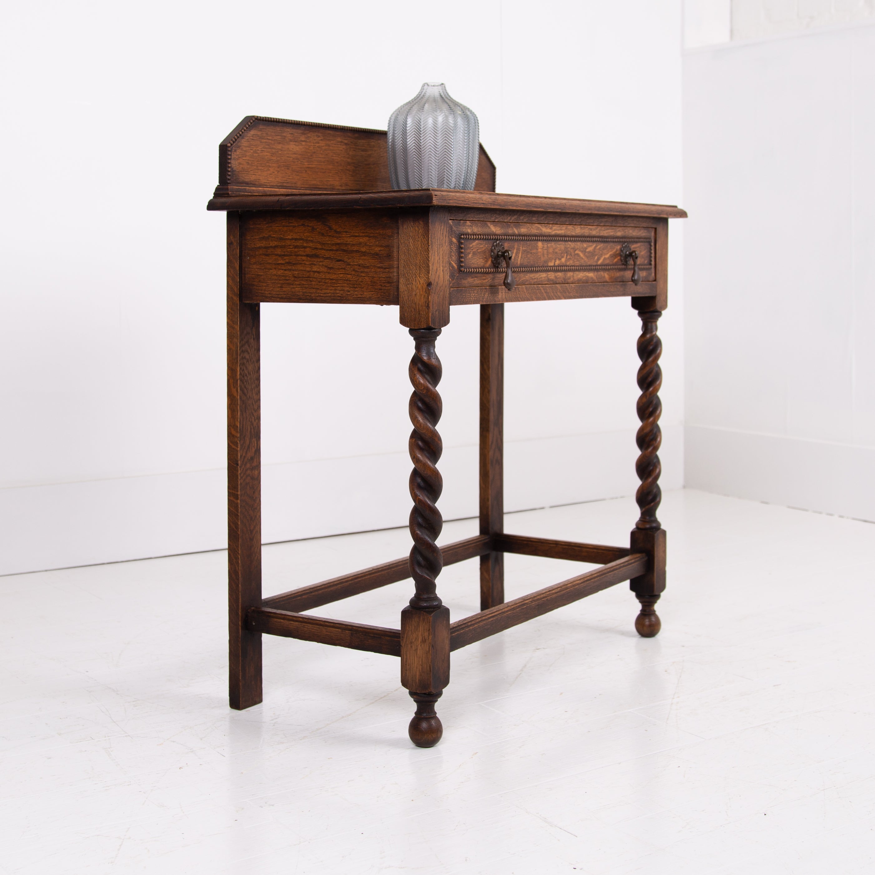 Delightful English Oak Single Drawer Side Table C1920