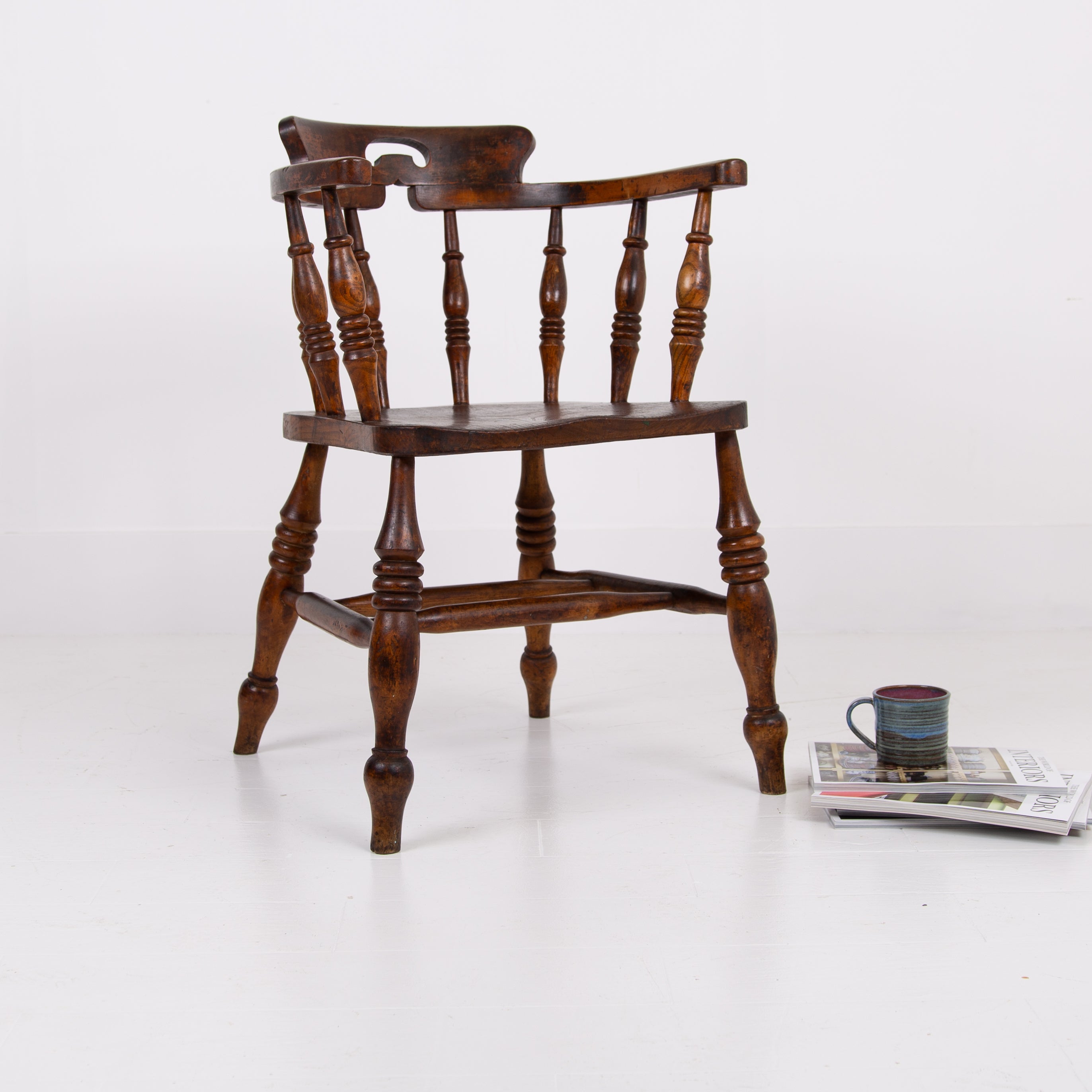 Antique 19th Century Smokers Bow Chair