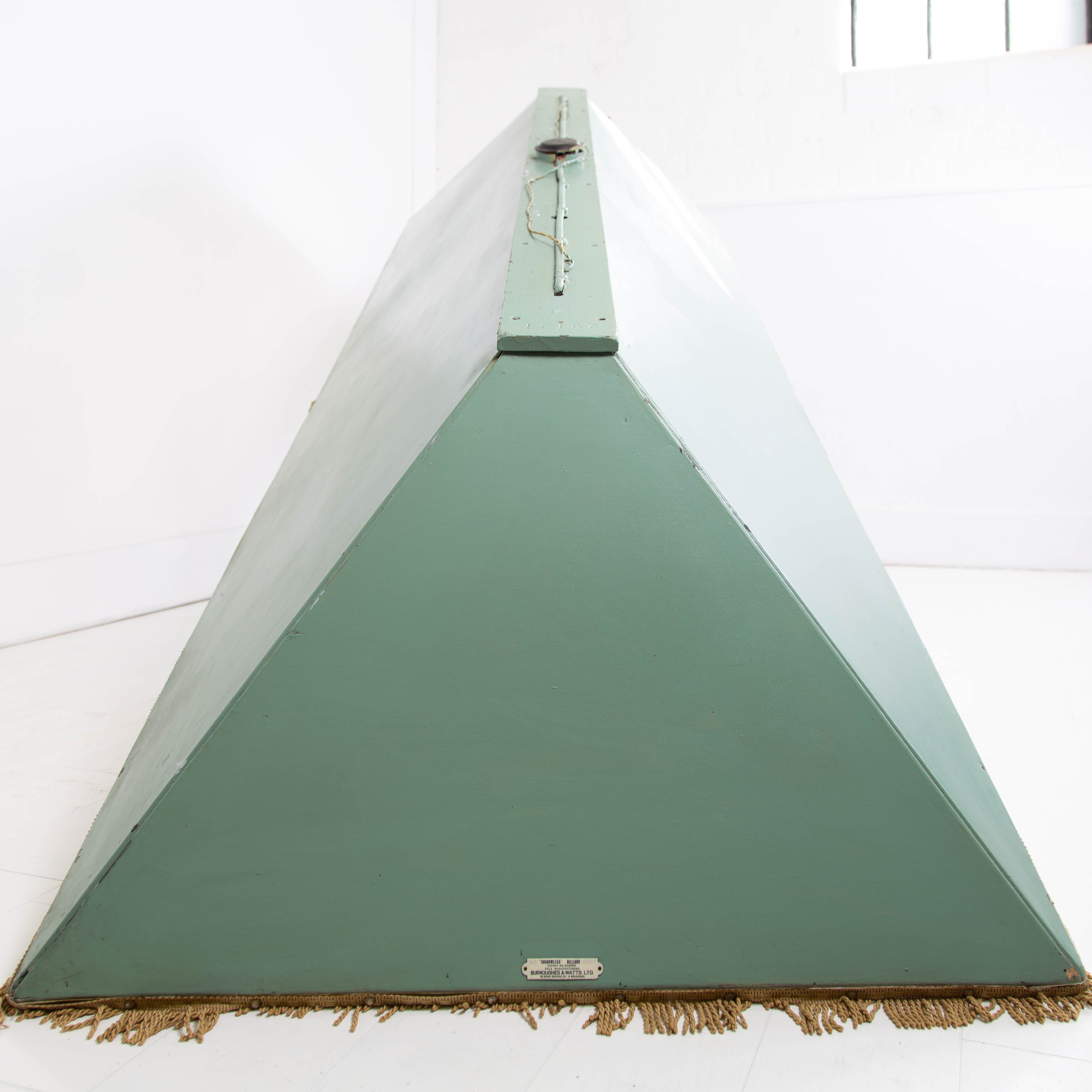 Large 1930s Snooker Table Canopy Light by Burroughes & Watts Ltd of London