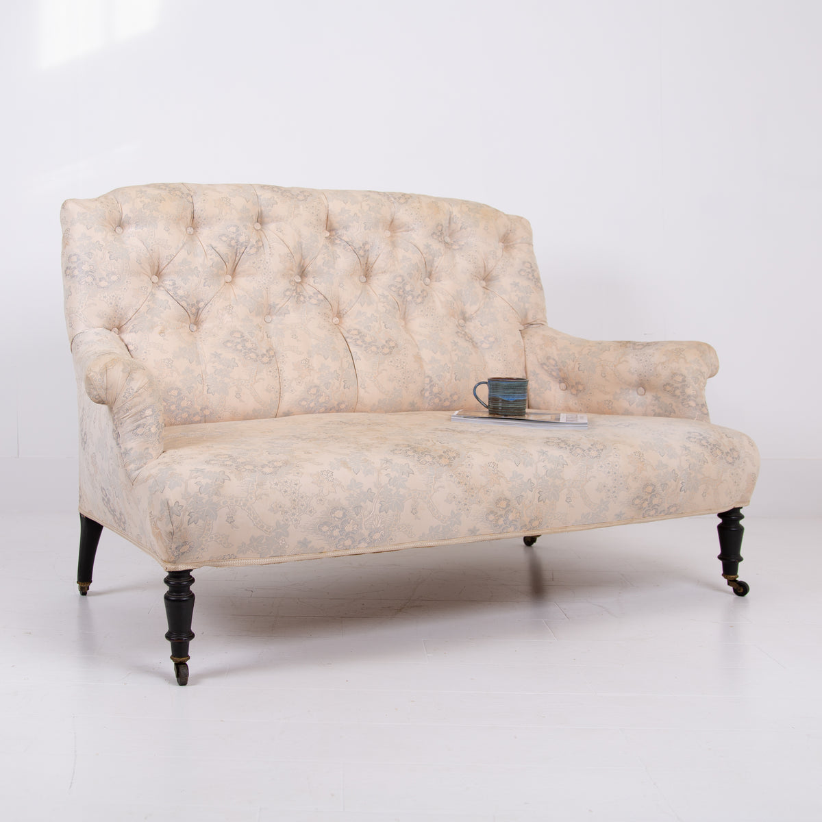 Antique French Napoleon III Button Back Sofa c1880