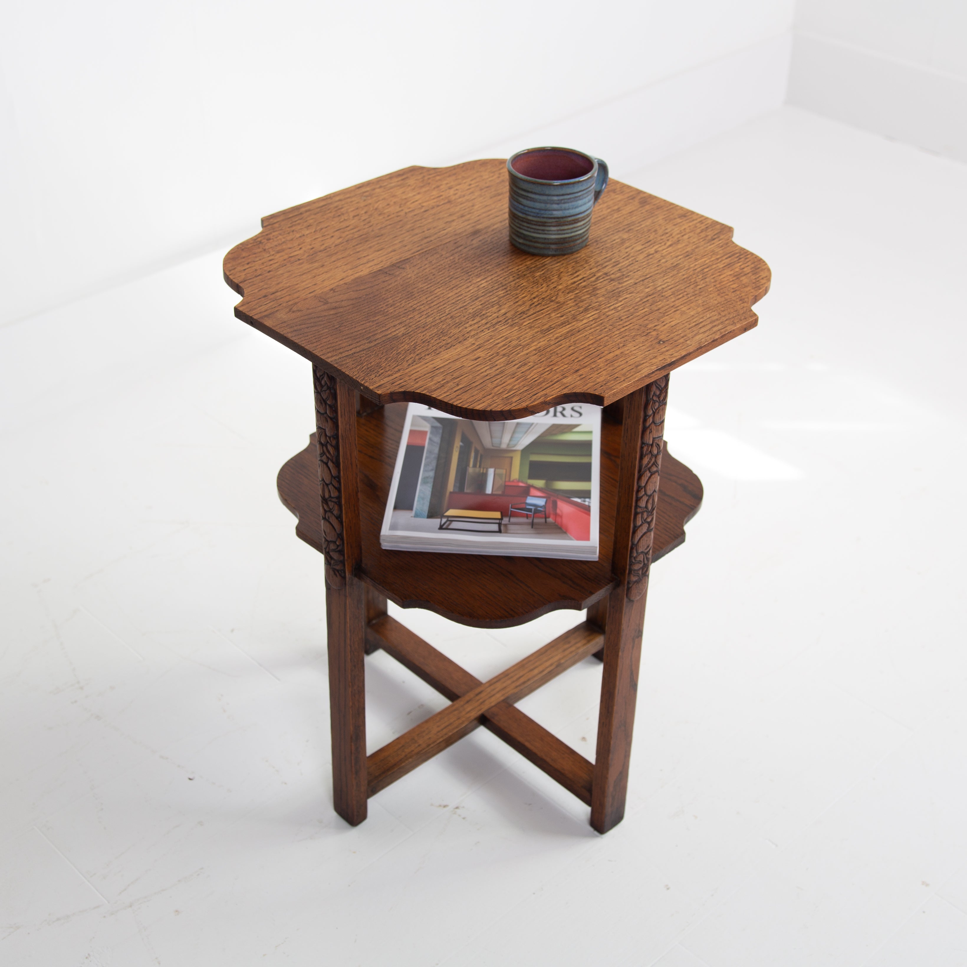 Gorgeous Art Deco 2 Tier Side Table By Gomme C1930