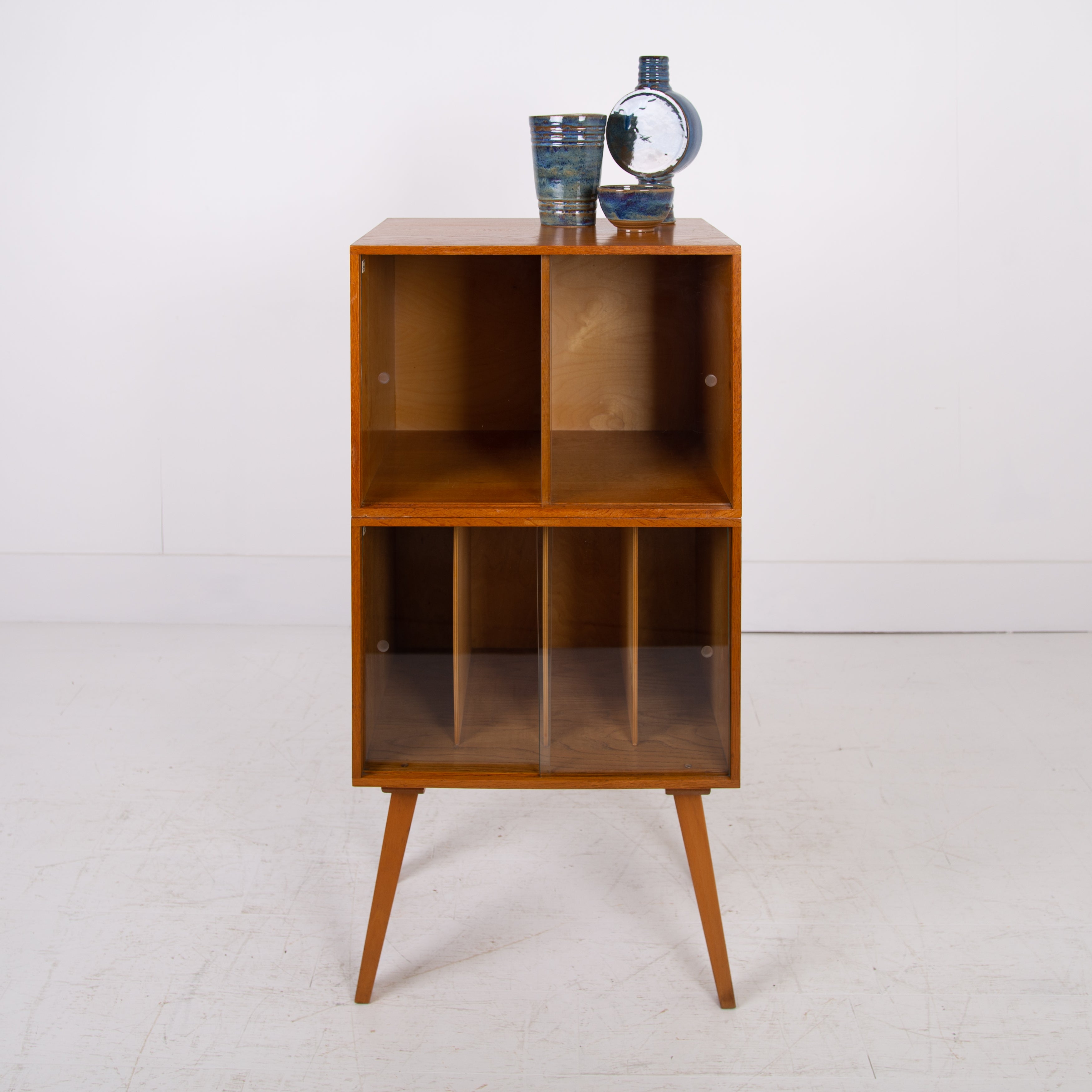 A Super Unix Oak Record Cabinet C1960