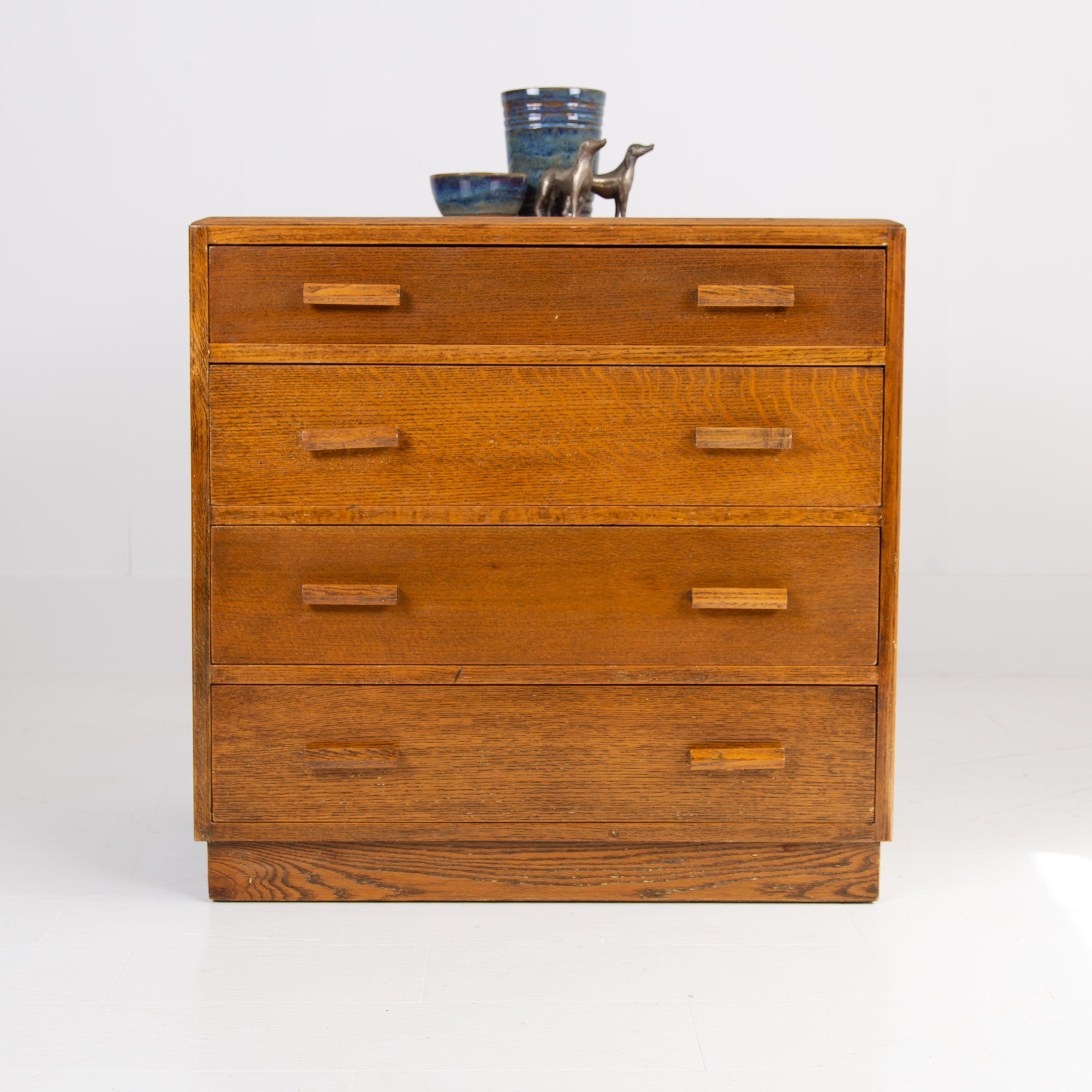 English Utility Oak Chest of Drawers C1940