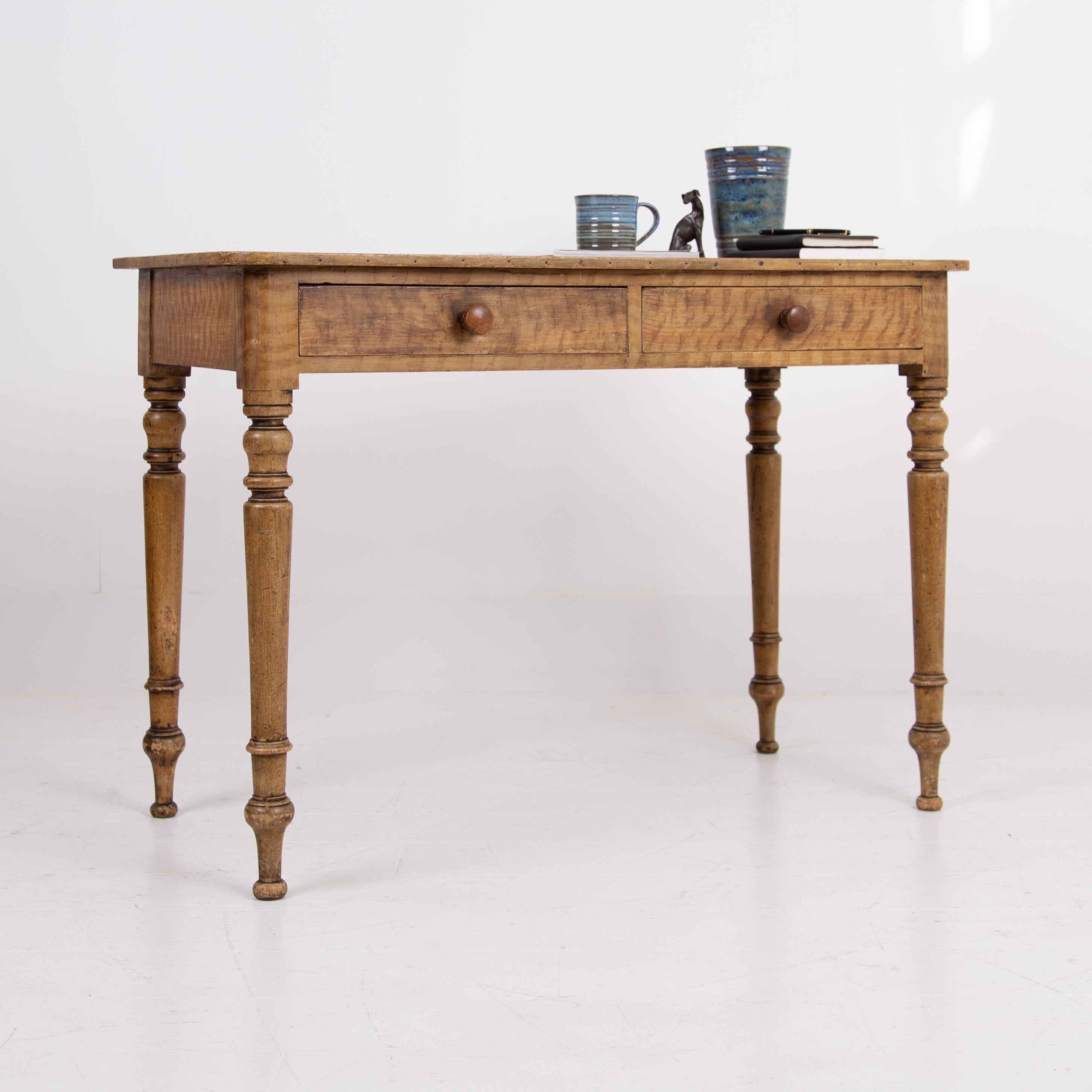 19th Century Period 2 Drawer Table in Original Paint C1850