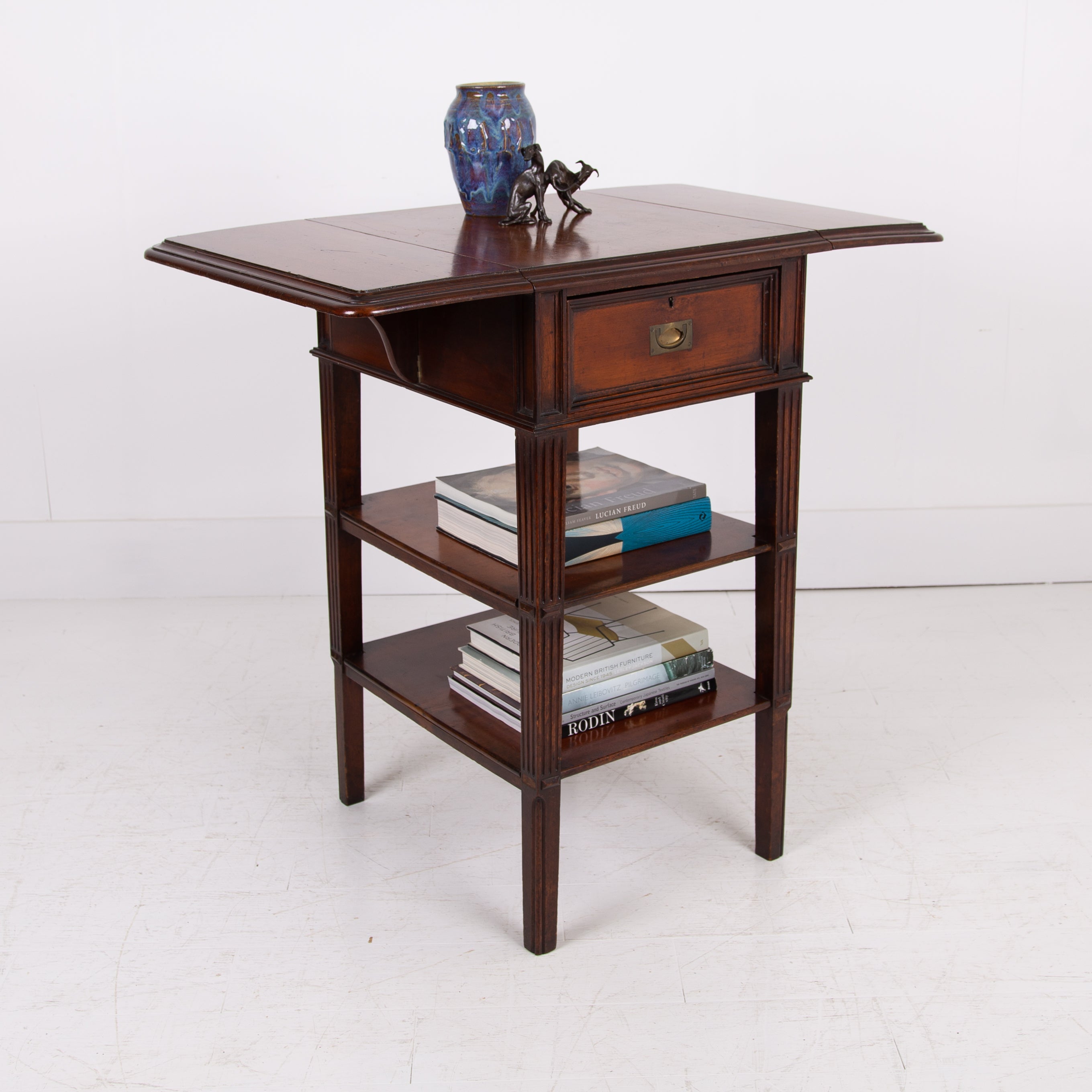 Attractive Victorian Table With Drawer & Drop Leaves C1880