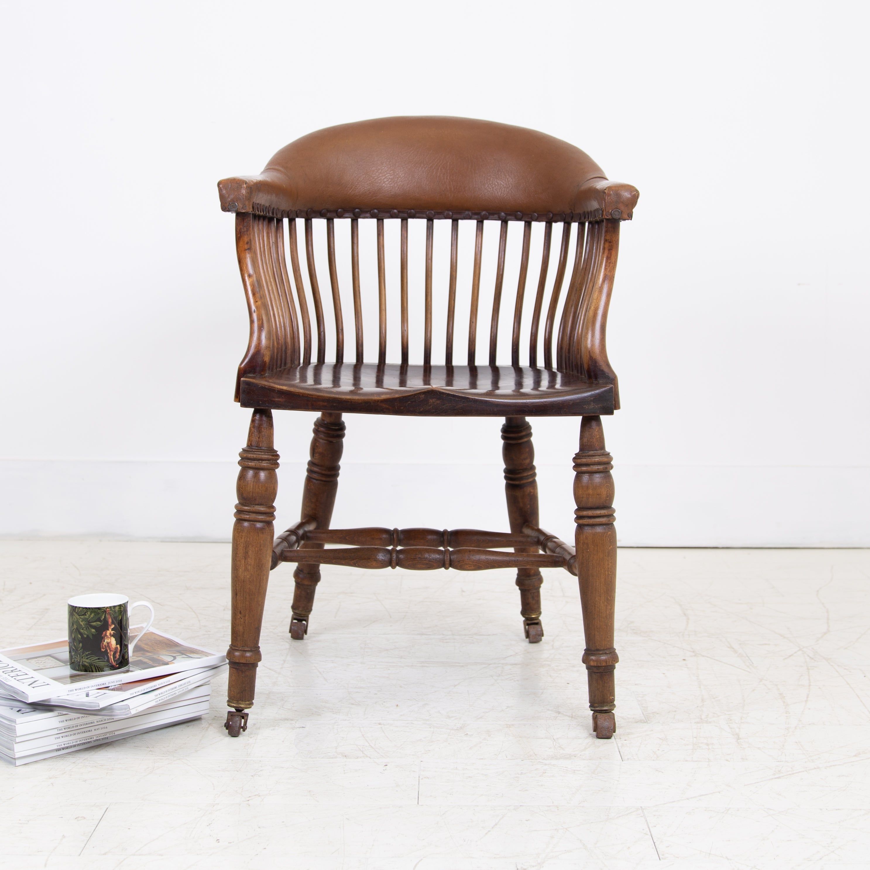 Attractive Late Victorian Antique Desk Occasional Chair C1900