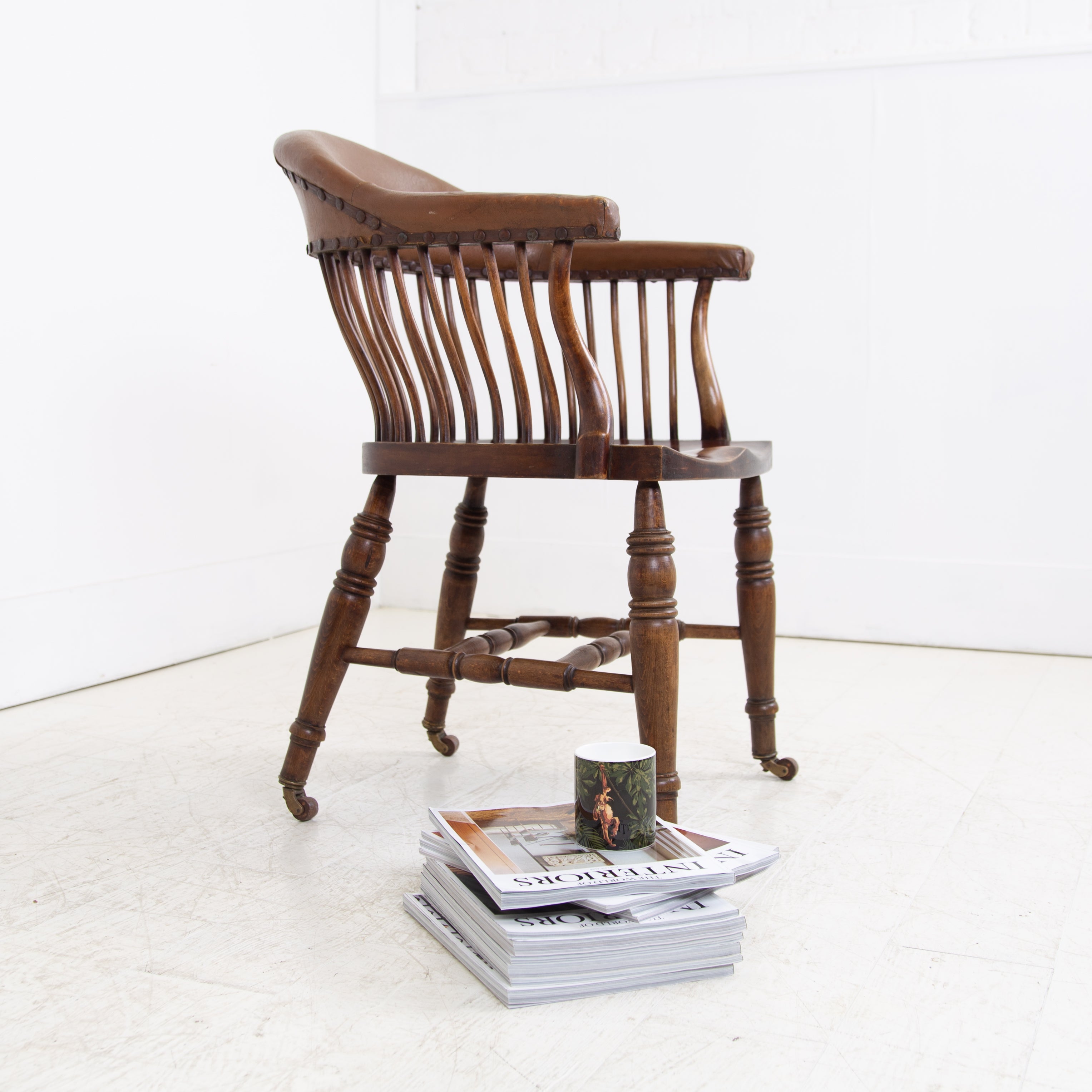 Attractive Late Victorian Antique Desk Occasional Chair C1900