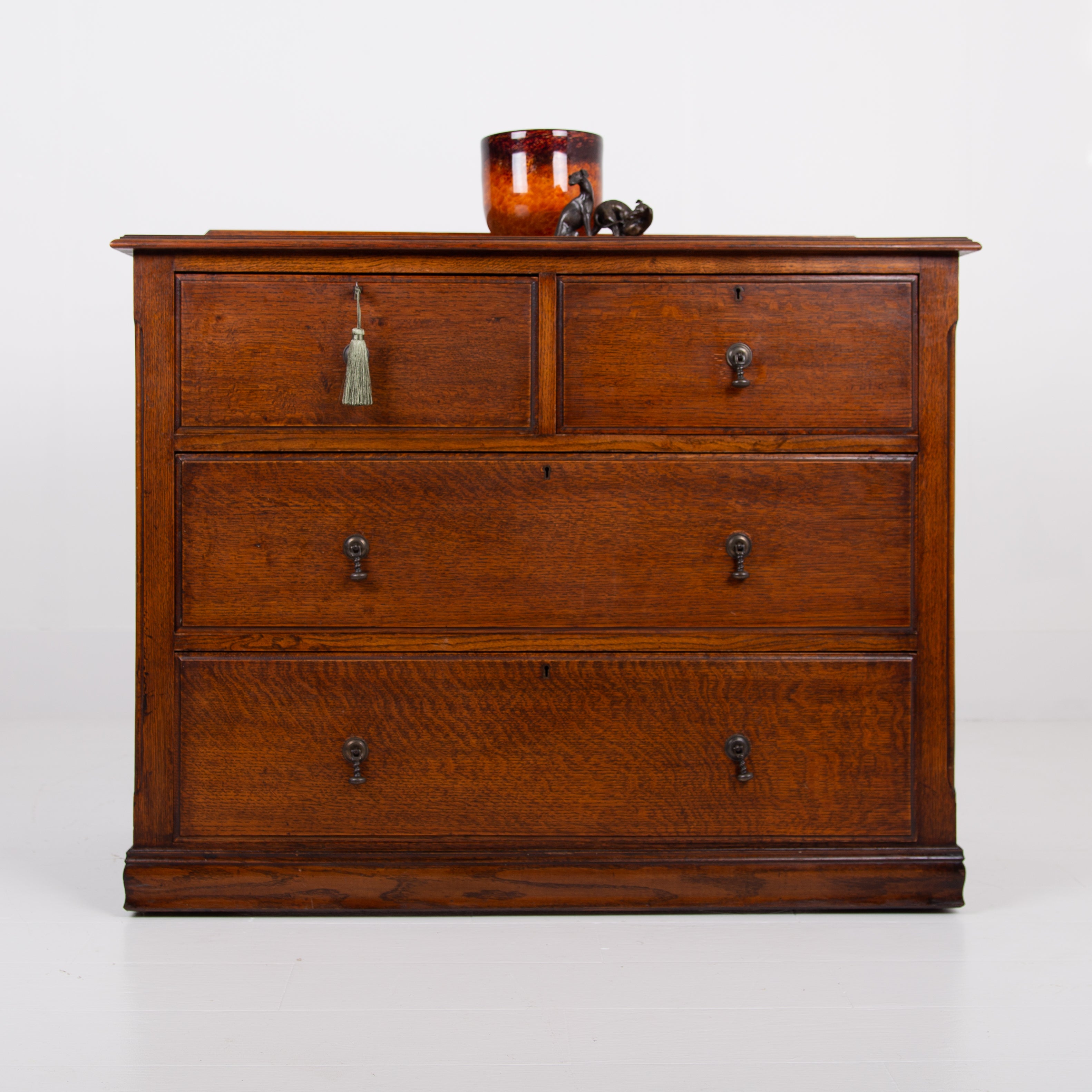 A Late Victorian English Oak Of Drawers C1900