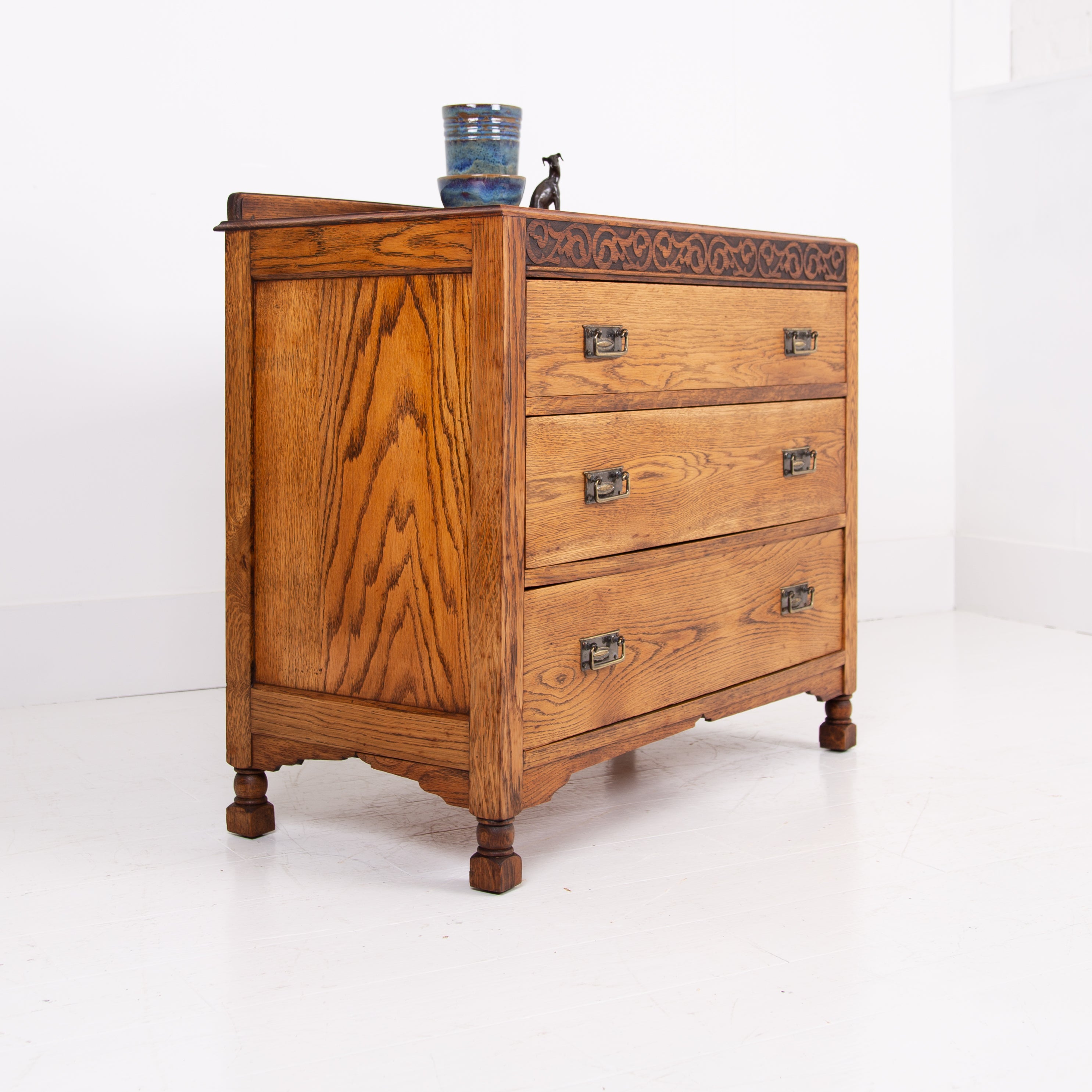 1920s English Oak Chest Drawers