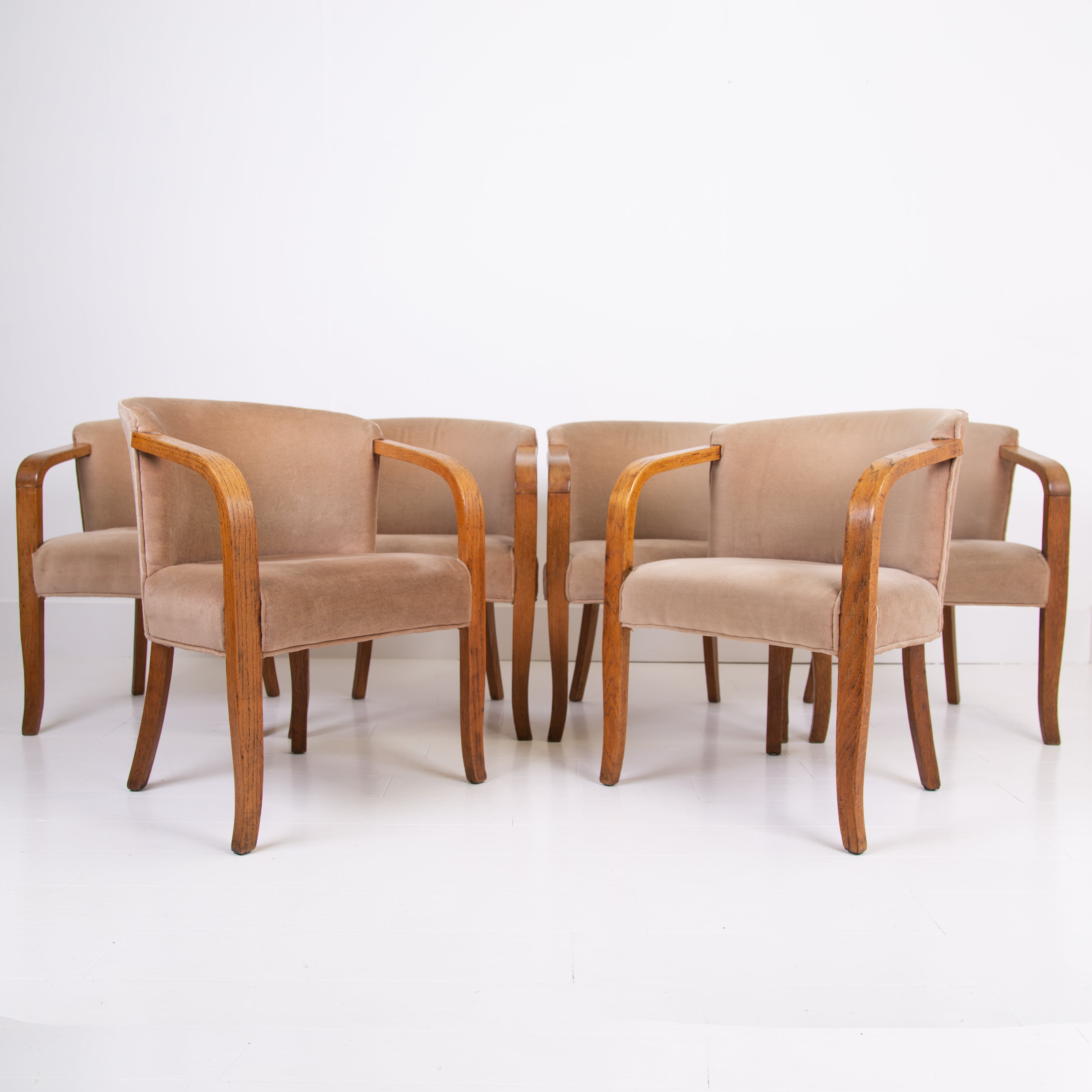 Handsome 1930s Oak Club Armchair We Have 3 Remaining