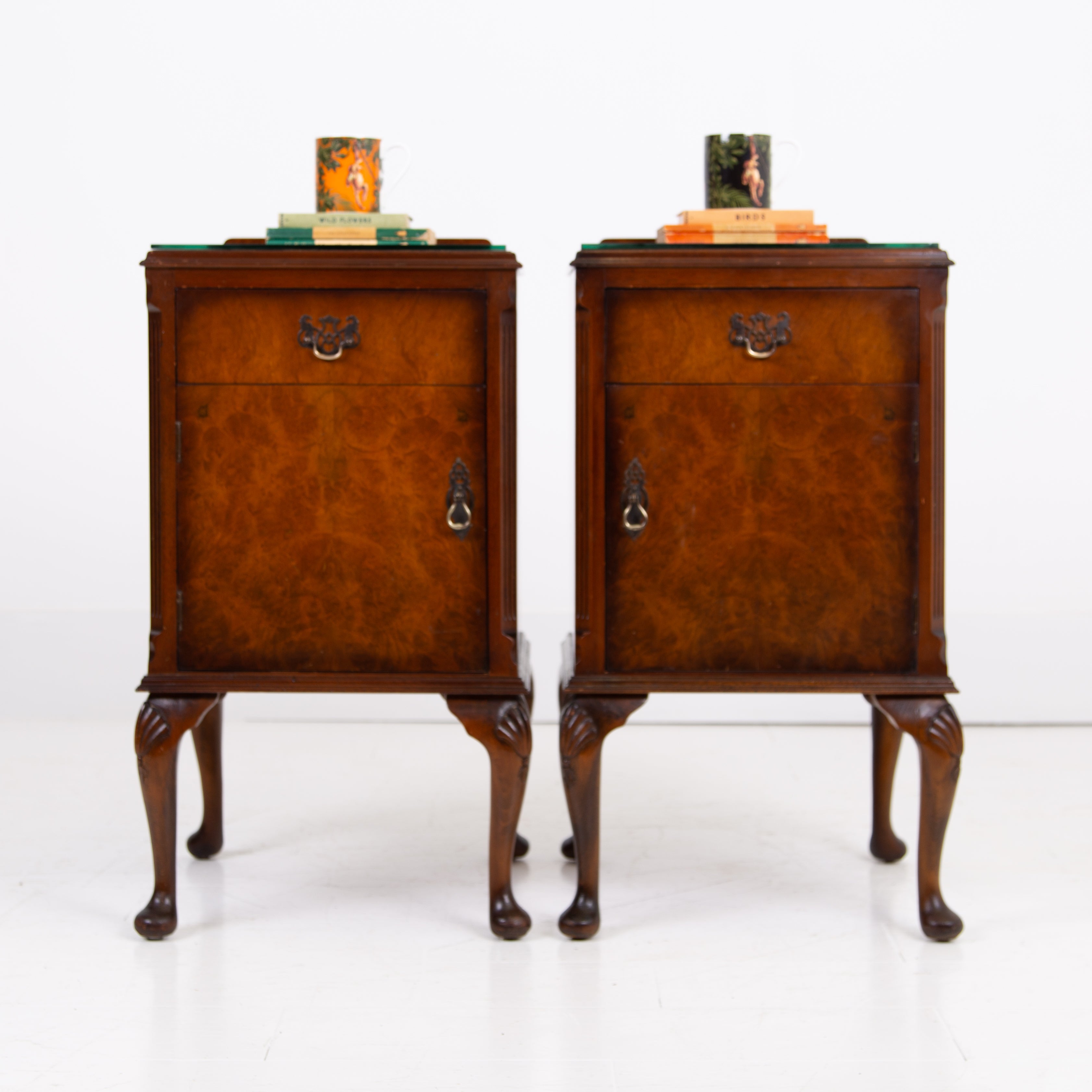 Pair of Walnut Bedside Cabinets C1930s
