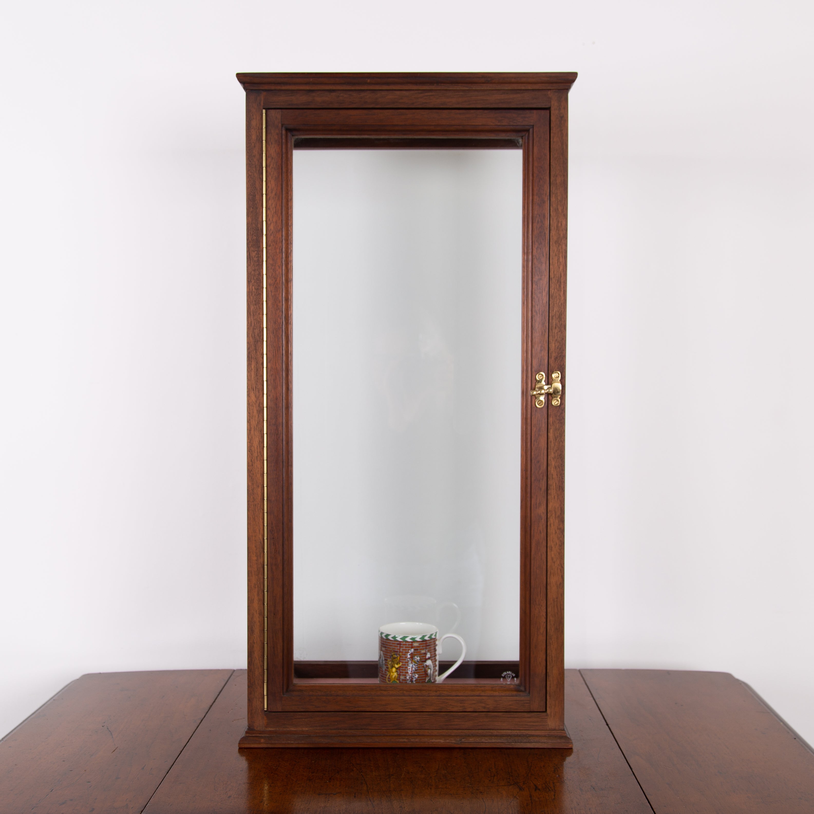 A Super Vintage Tall Glazed Display Cabinet Case C1950