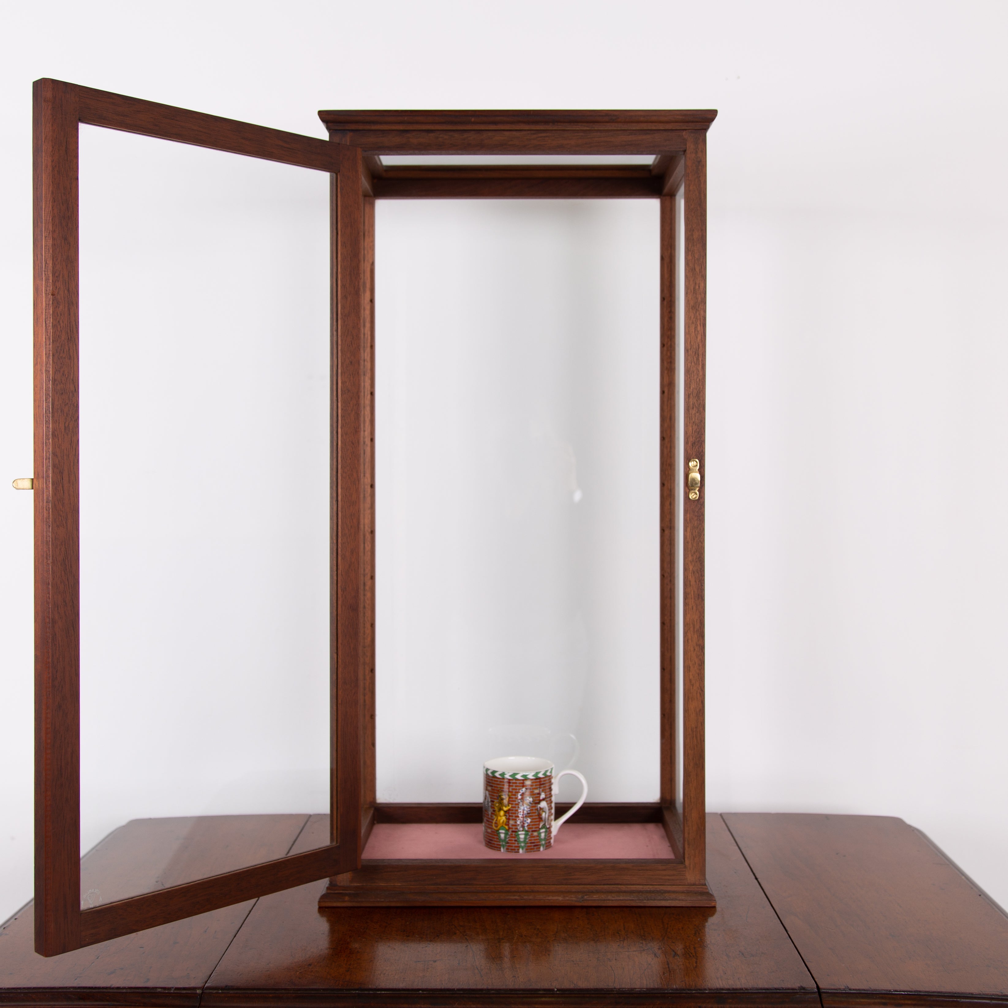 A Super Vintage Tall Glazed Display Cabinet Case C1950