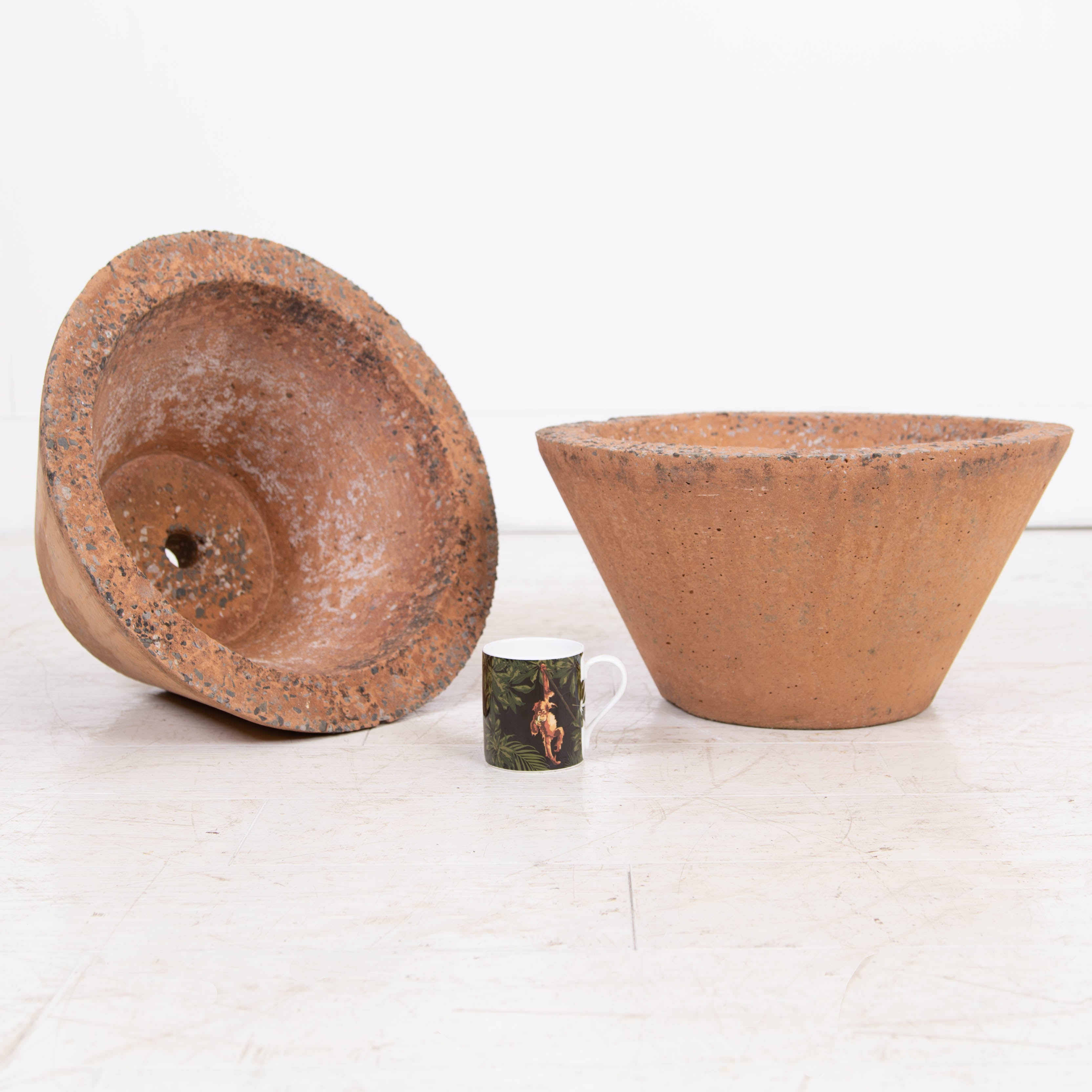Pair Mid Century Conical Shaped Planters Set No1