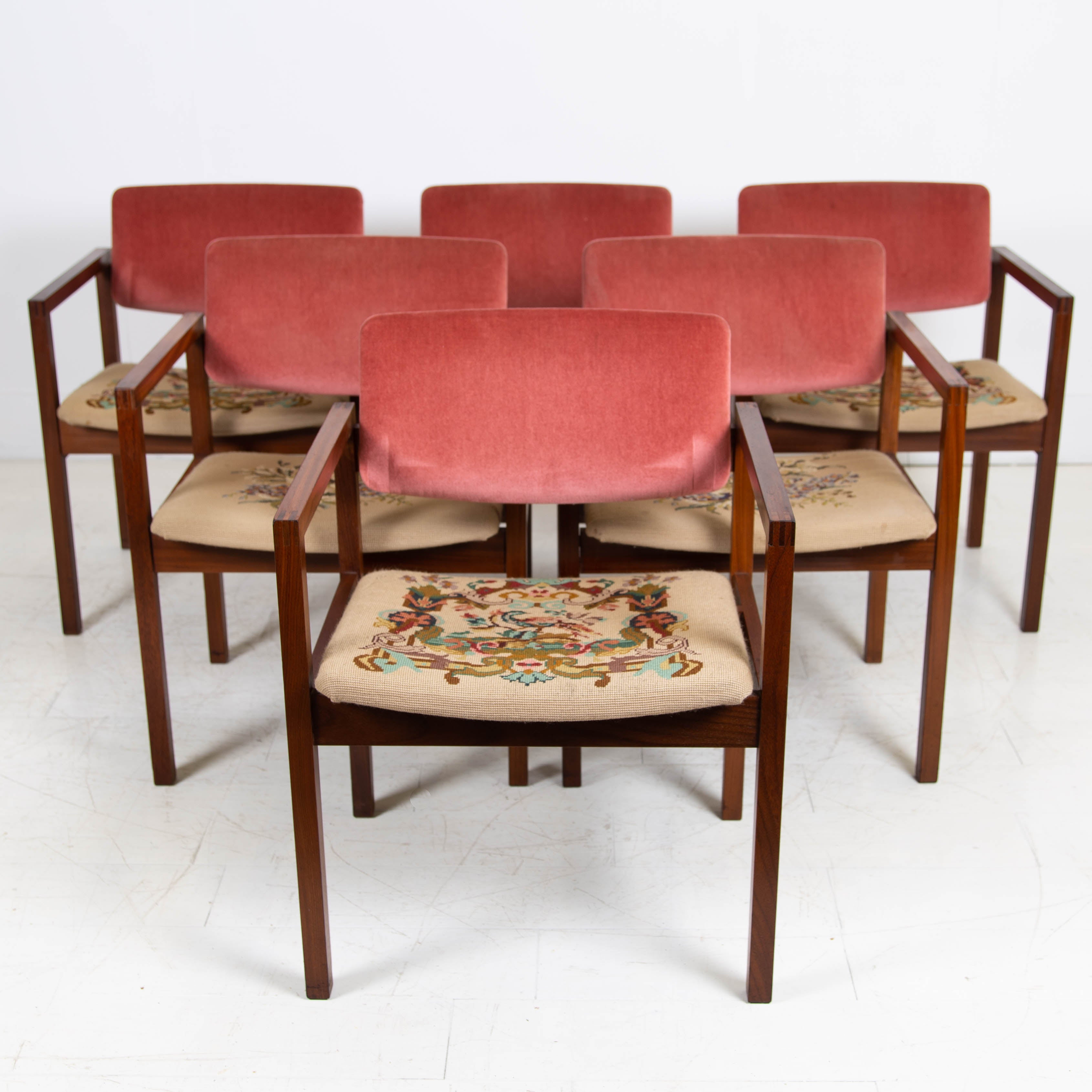 Set of 6 Mid Century Teak Afromosia Armchairs by Gordon Russell 1960