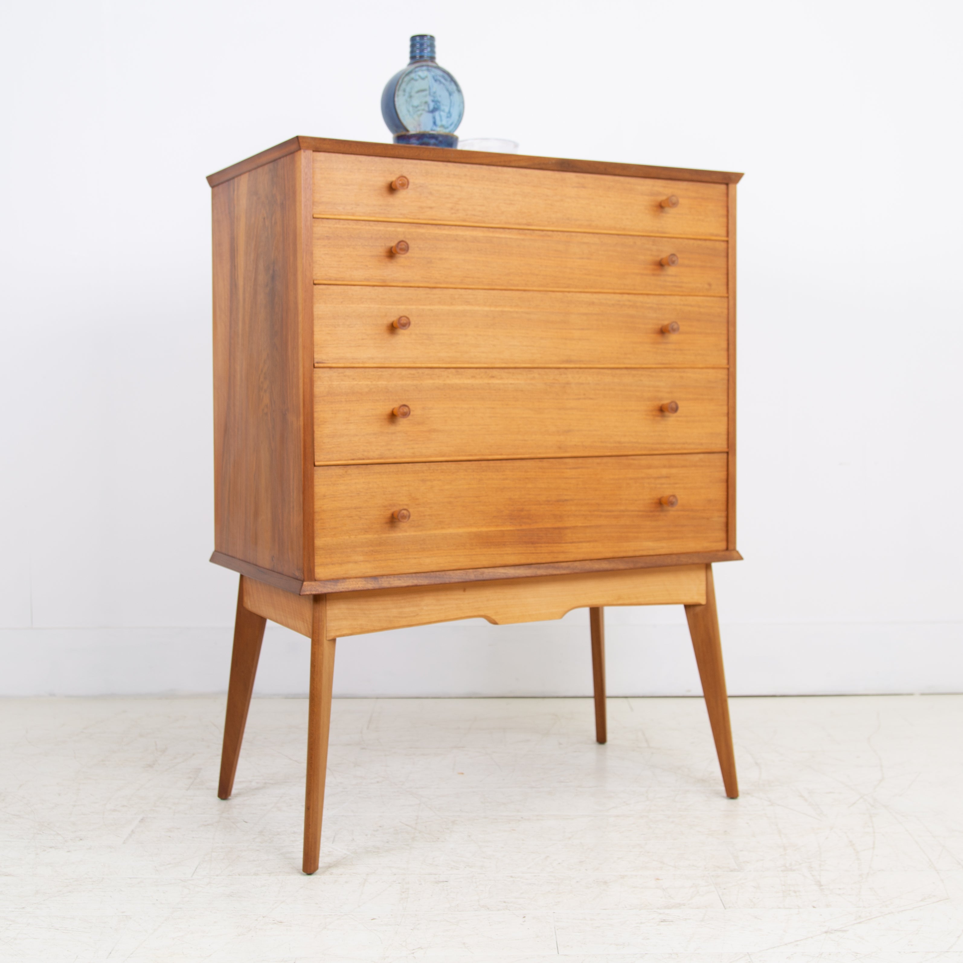 Alfred Cox Mid Century Walnut Chest of Drawers